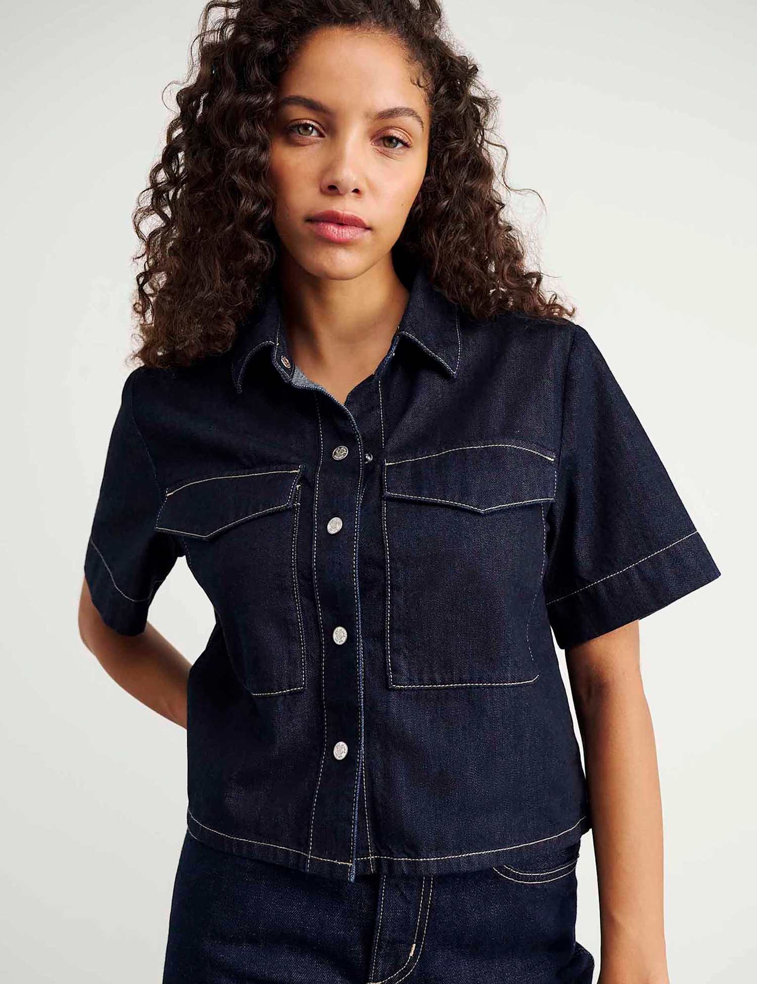 Jag Cotton Rich Denim Shirt Dark Blue Denim