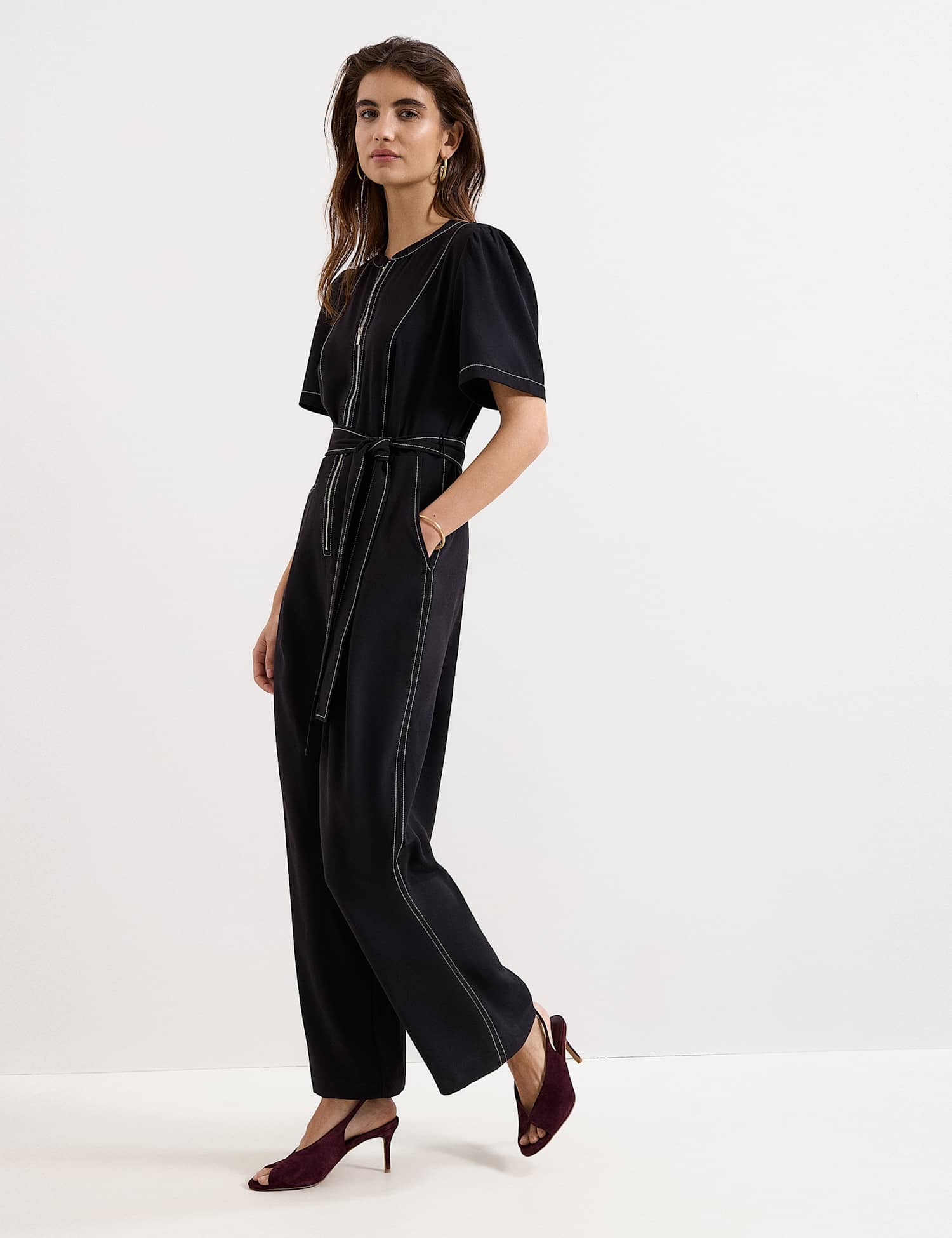Phase Eight Belted Jumpsuit Black