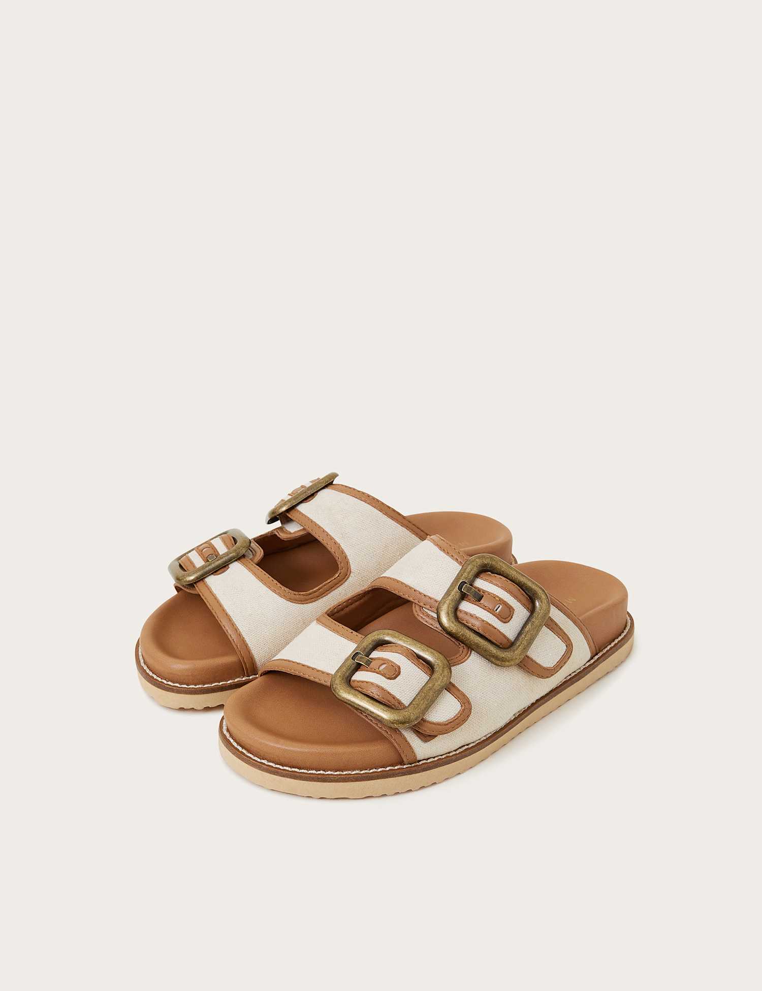 Monsoon Strappy Footbed Sandals Natural Mix