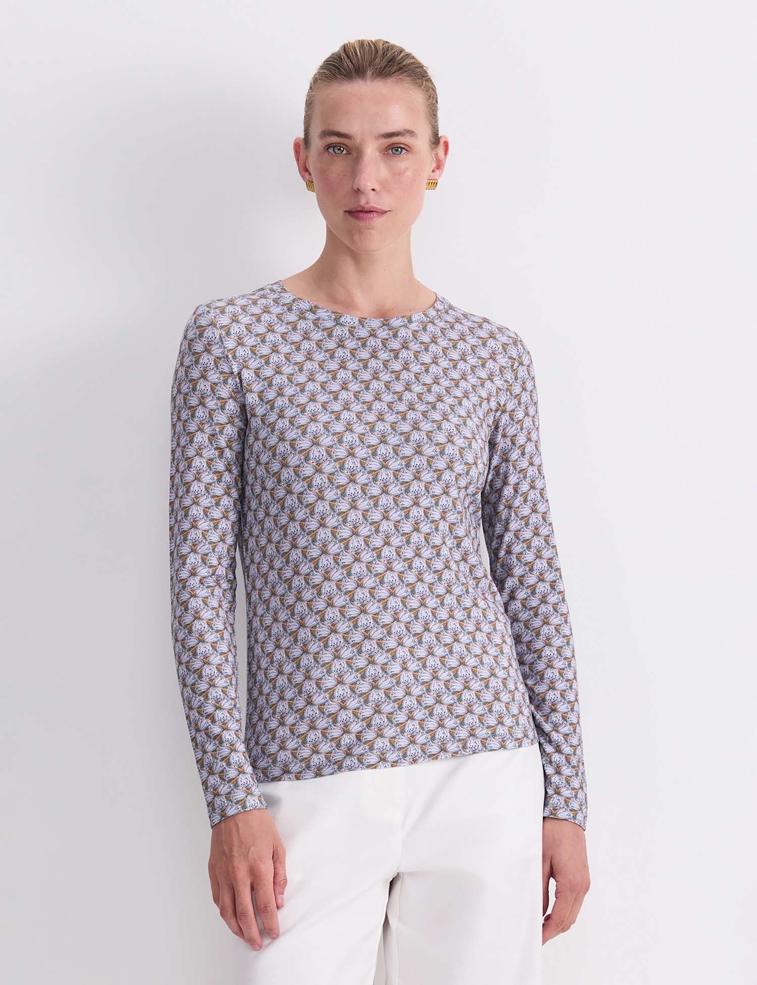 Sportscraft Jersey Floral Top Blue Mix