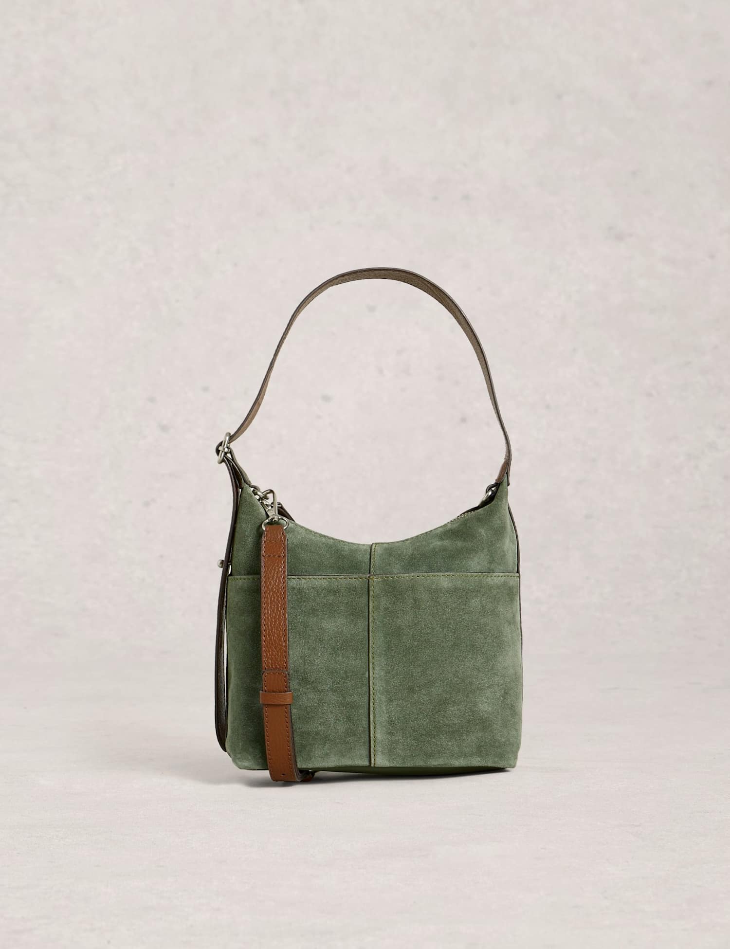 White Stuff Suede Mini Cross Body Bag Green