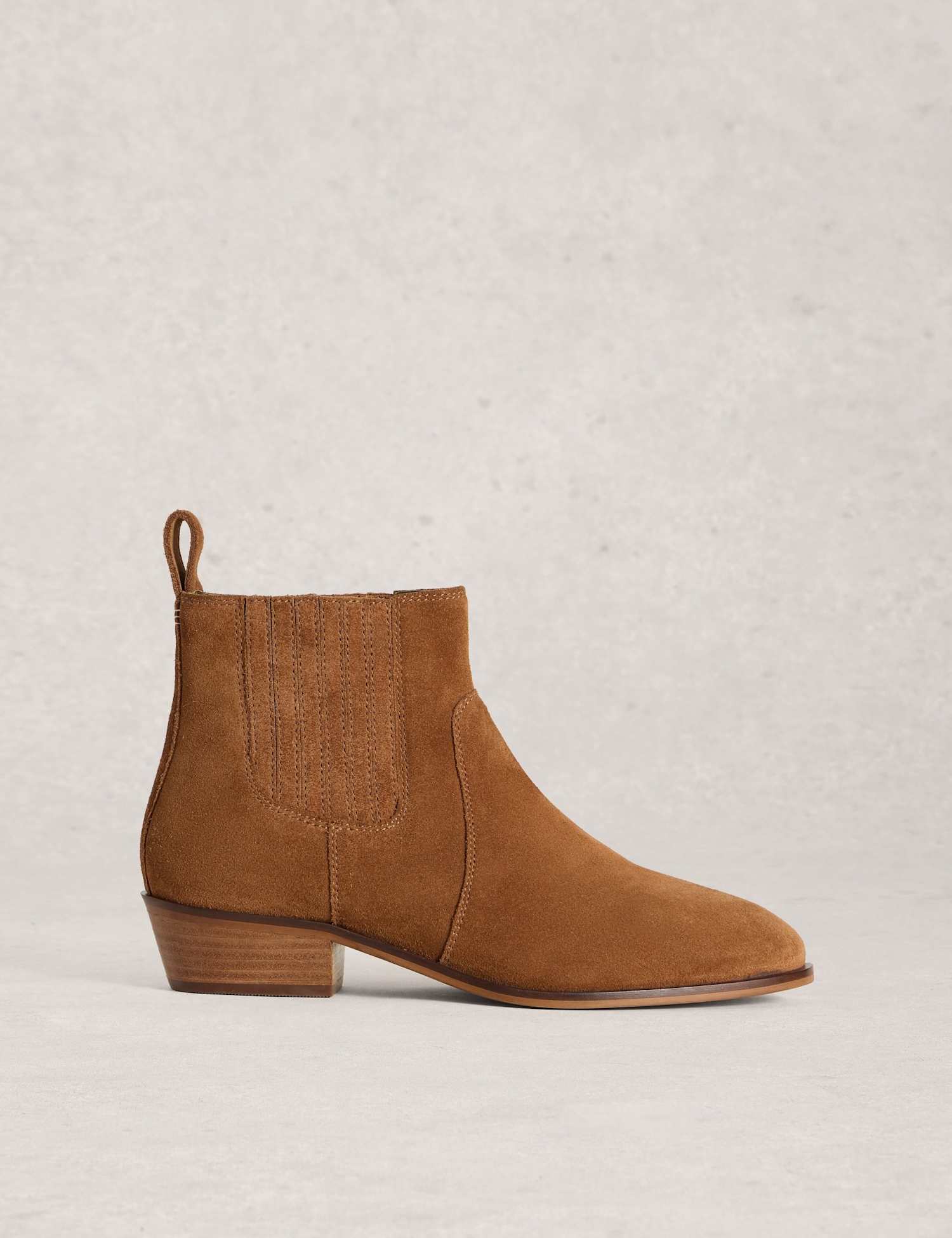 White Stuff Suede Chelsea Boots Tan