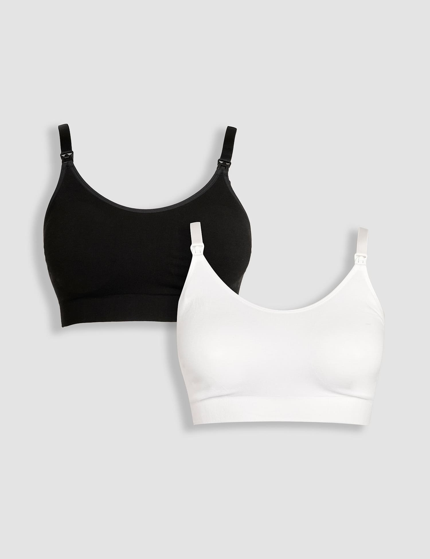 JoJo Maman B�b� 2 Pack Seamless Maternity Nursing Bras White/Black
