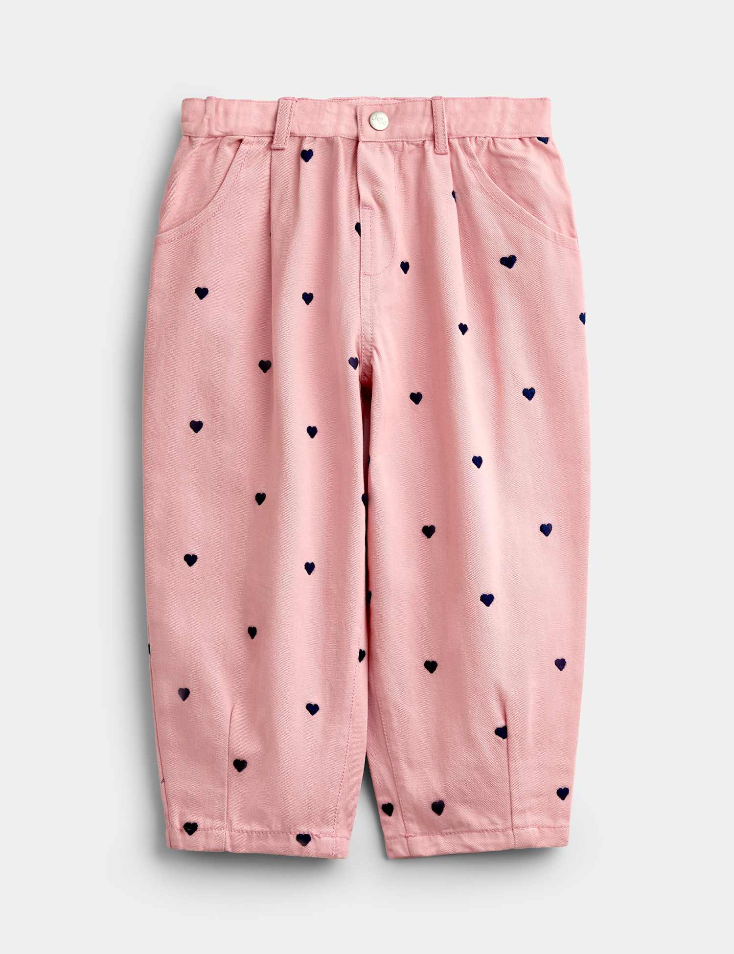 JoJo Maman B�b� Pure Cotton Embroidered Trousers (1-5 Yrs) Pink