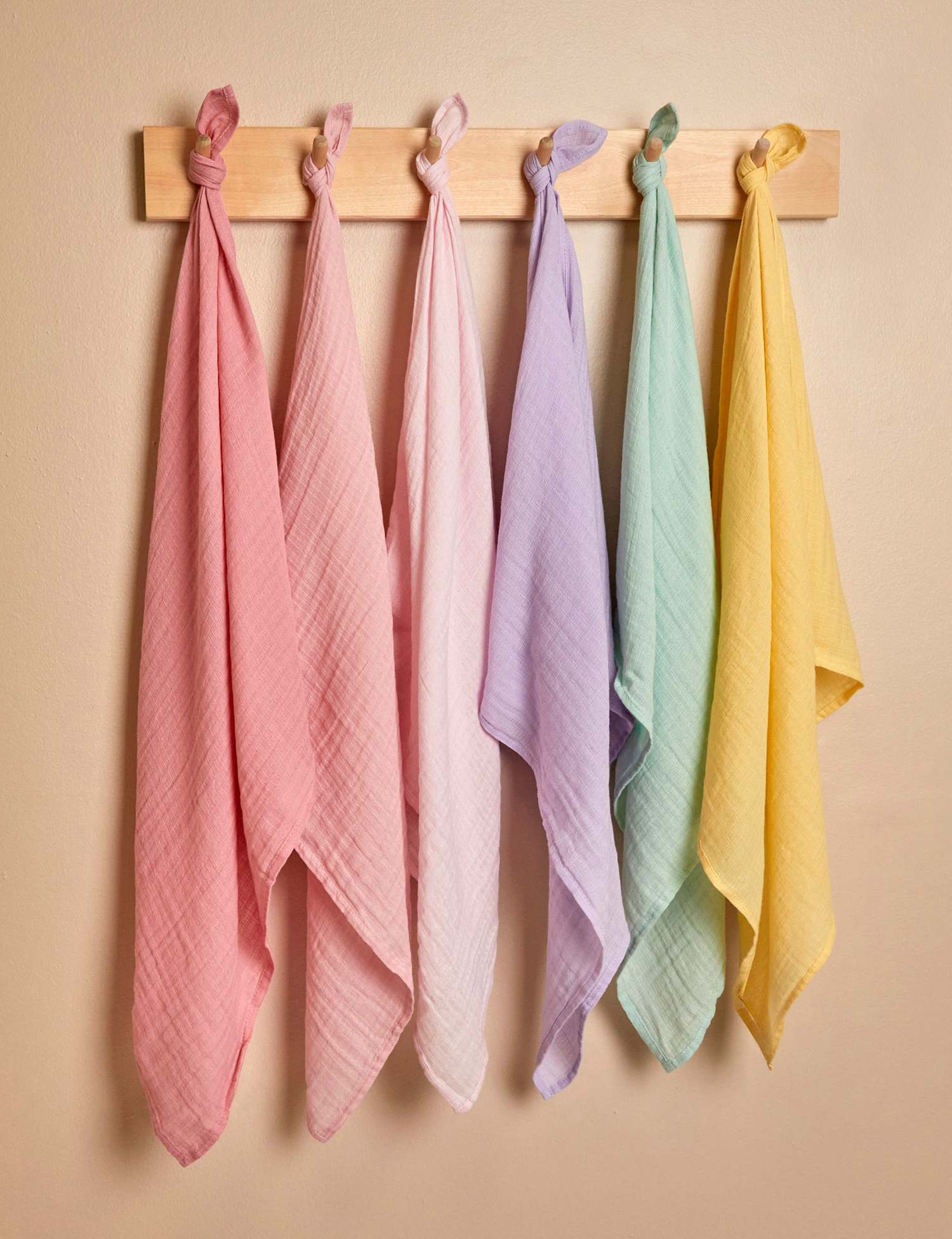 JoJo Maman B�b� 6 Pack Pure Cotton Pastel Muslin Squares Multi