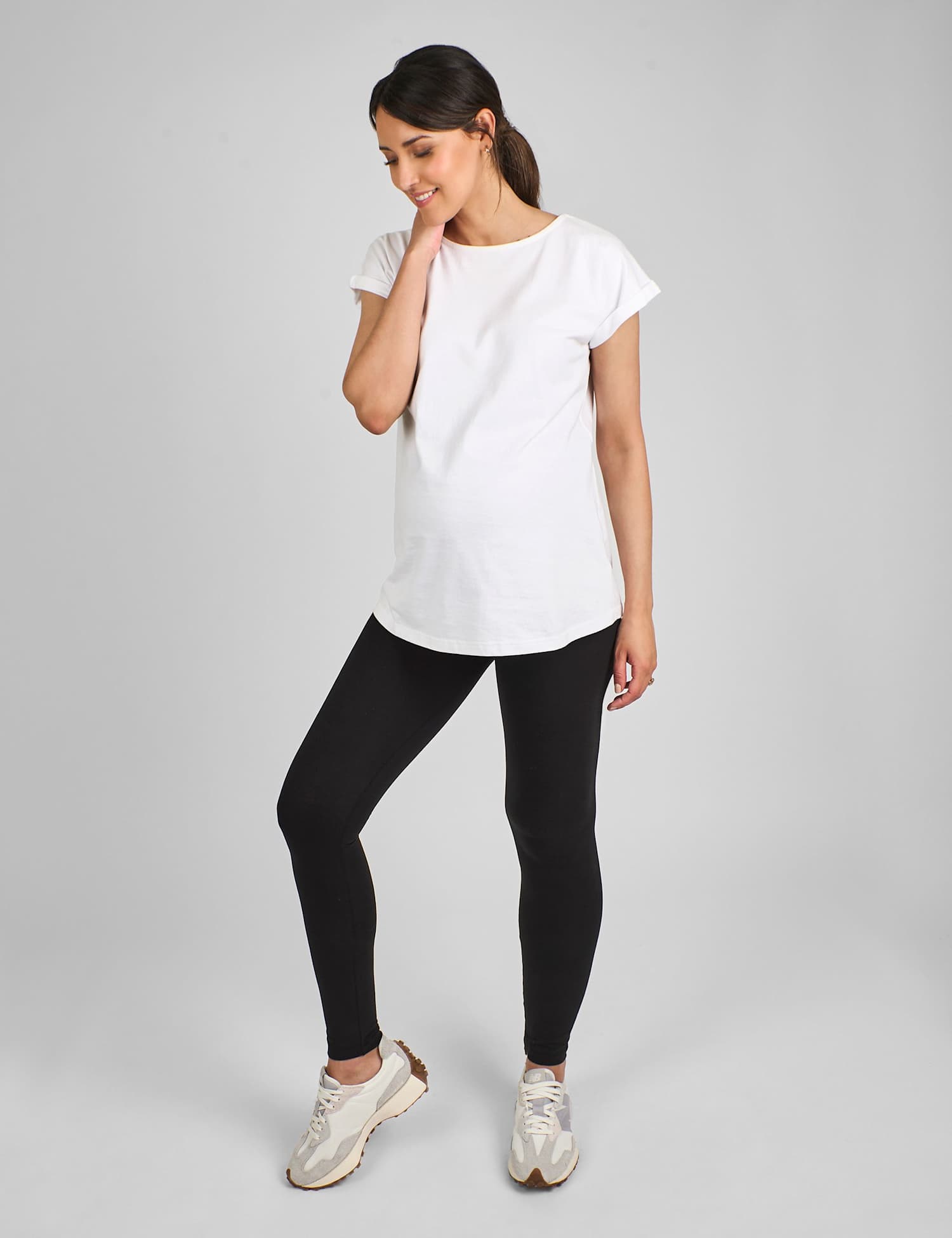 JoJo Maman B�b� 2 Pack Maternity Cotton Rich Leggings Black