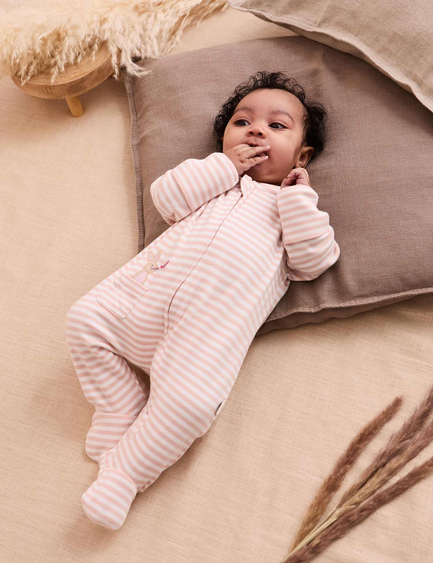 JoJo Maman B�b� Pure Cotton Sleepsuit (0-18 Mths) Pink