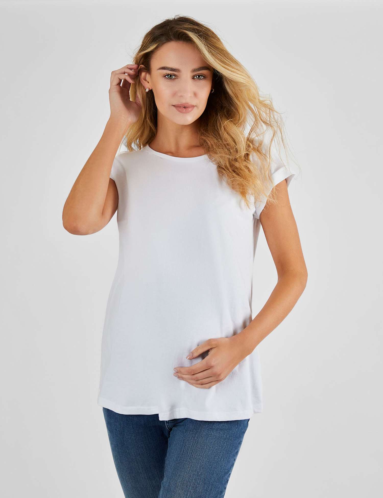 JoJo Maman B�b� Pure Cotton Round Neck T-Shirt White
