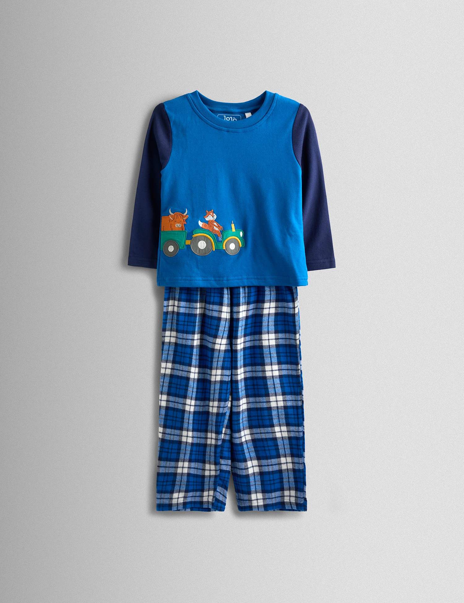 JoJo Maman B�b� Pure Cotton Tractor Pyjamas (1-6 Yrs) Navy
