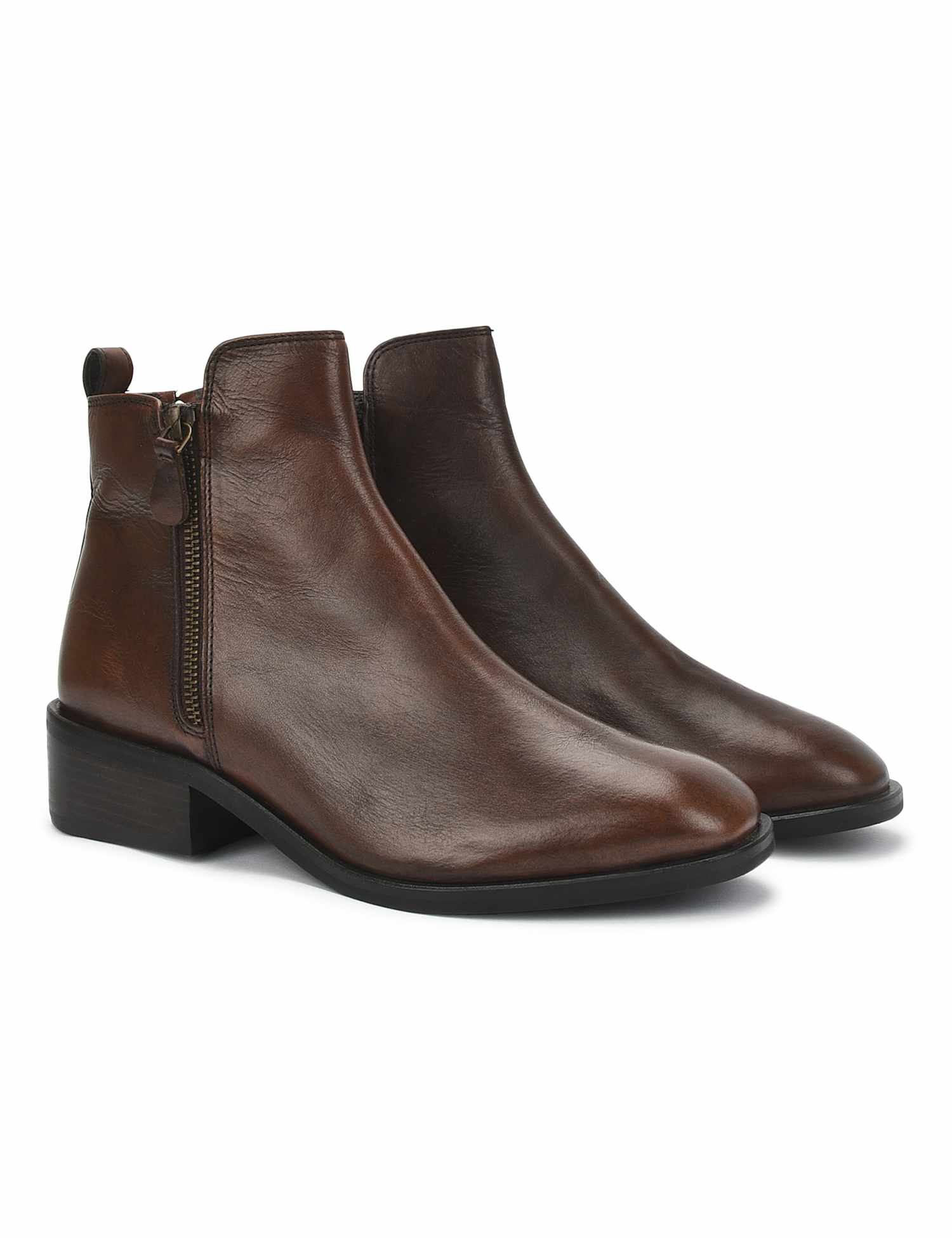 M&S Side Zip Basic Boot Tan