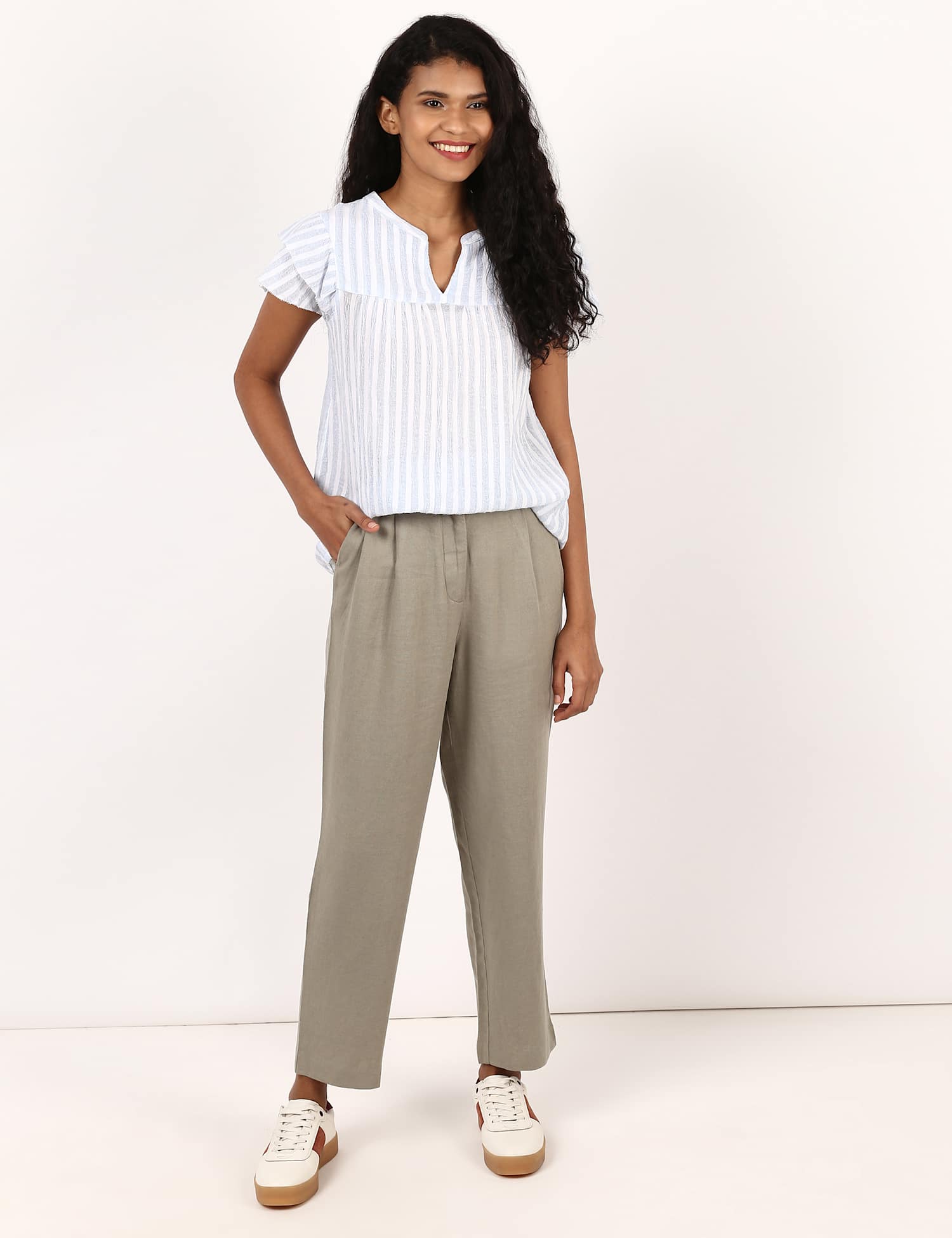 M&S LV TAPERED TROUSERS Sage