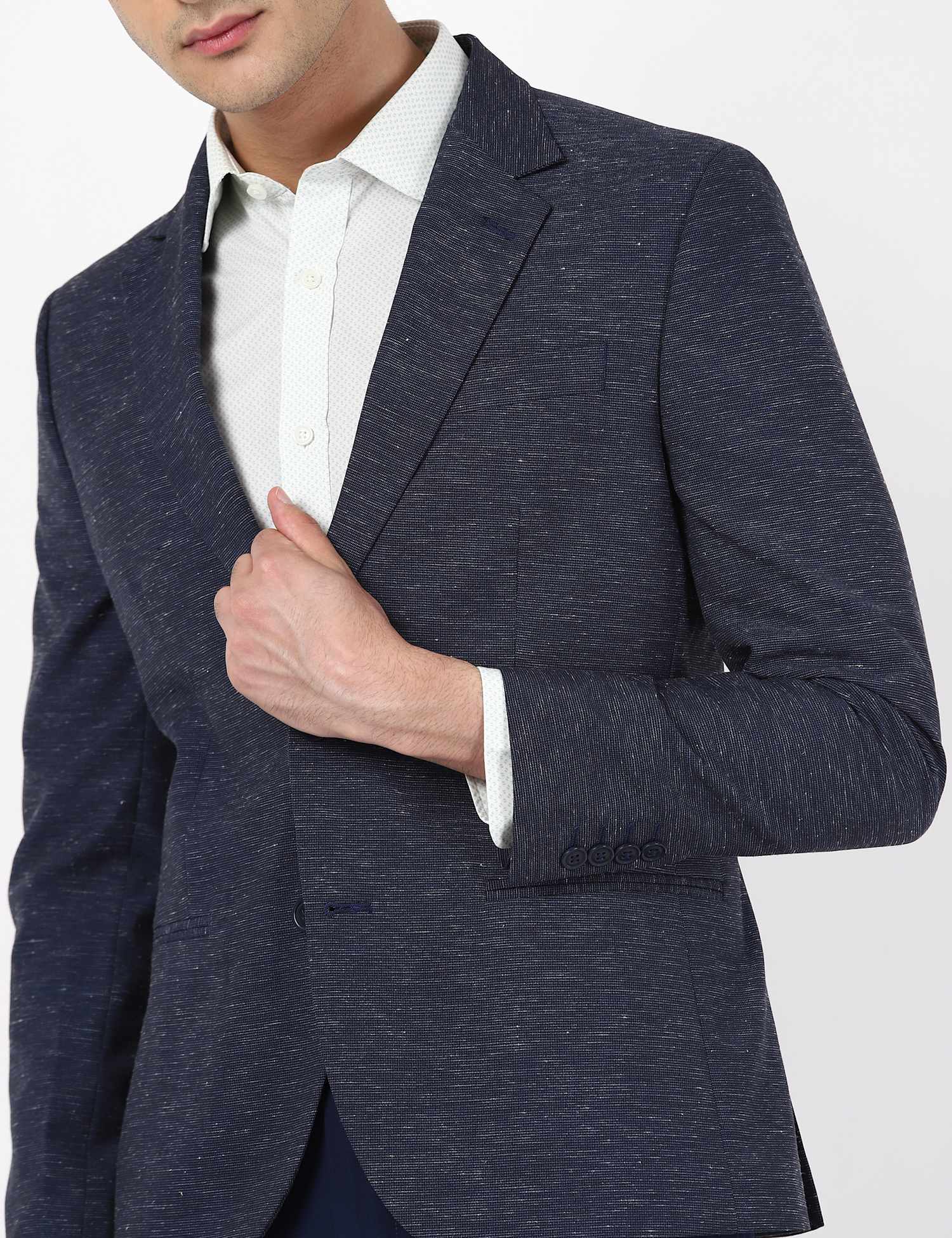 M&S SPACE DYED BLAZER Navy