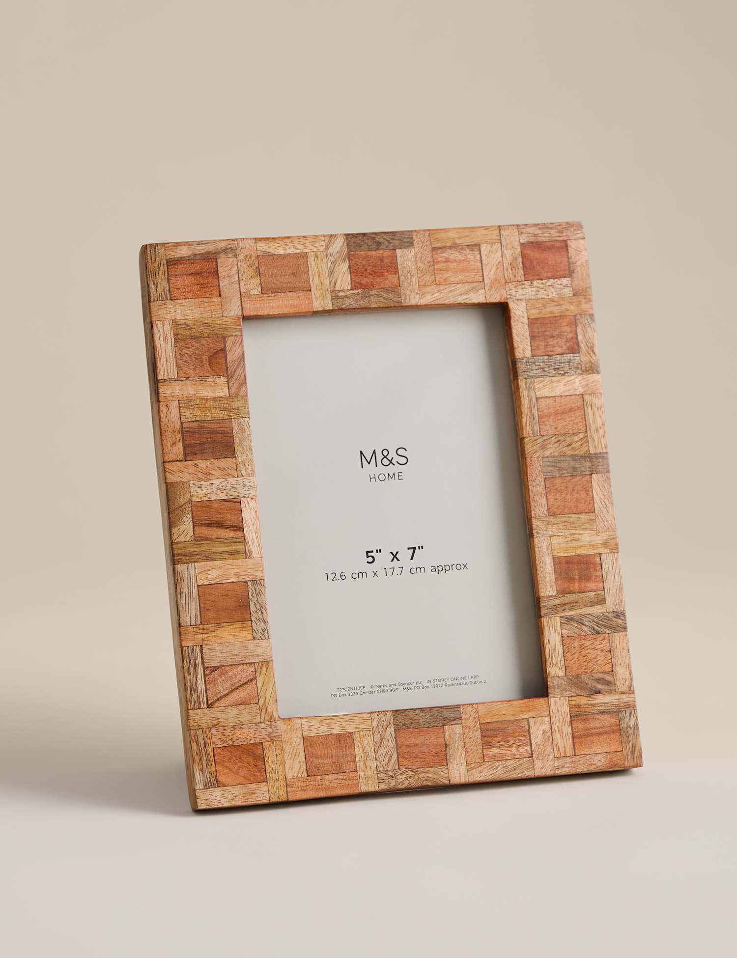 M&S Marquetry Photo Frame 5x7 inch Light Natural