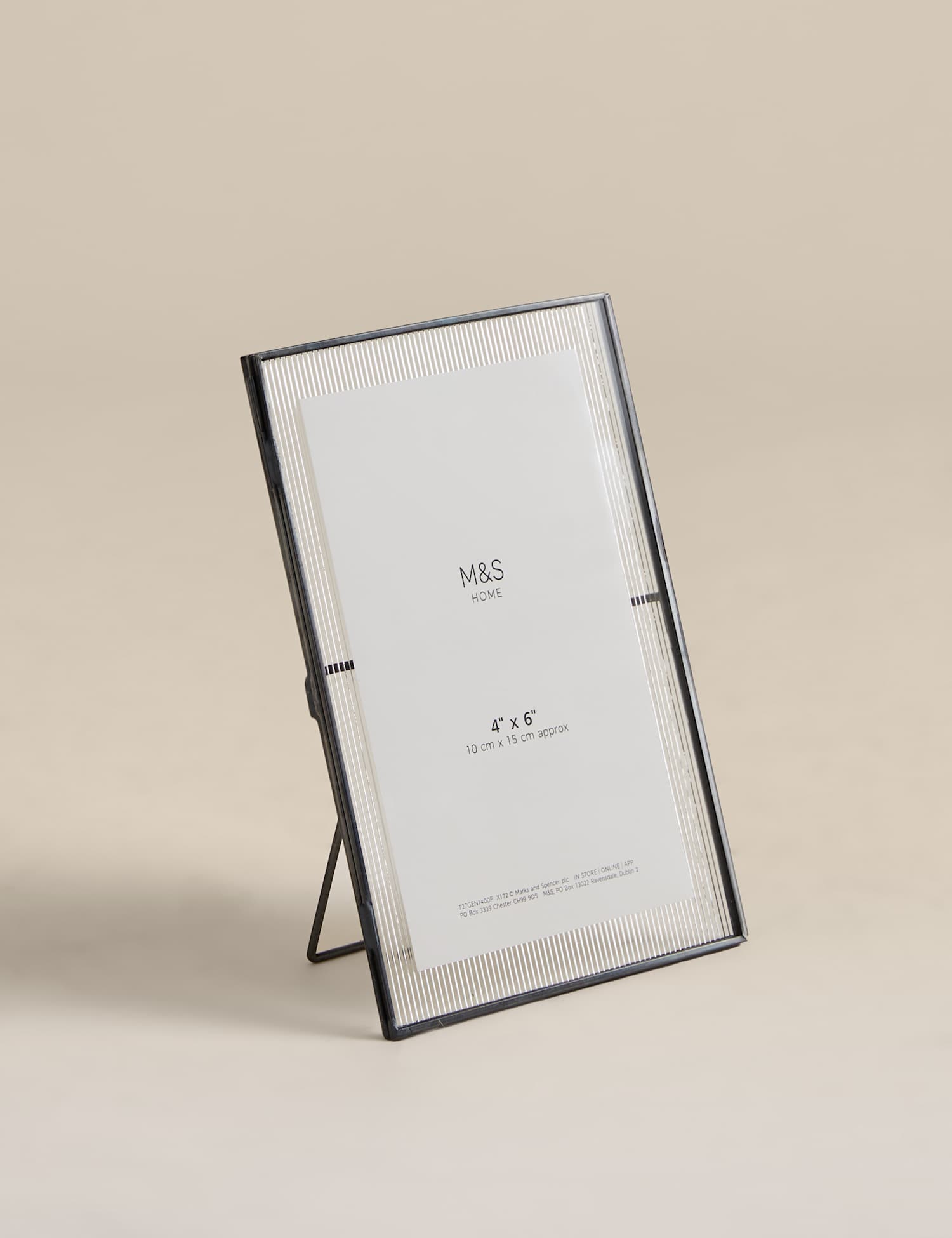 M&S Ribbed Glass Photo Frame 5x7 inch Gunmetal