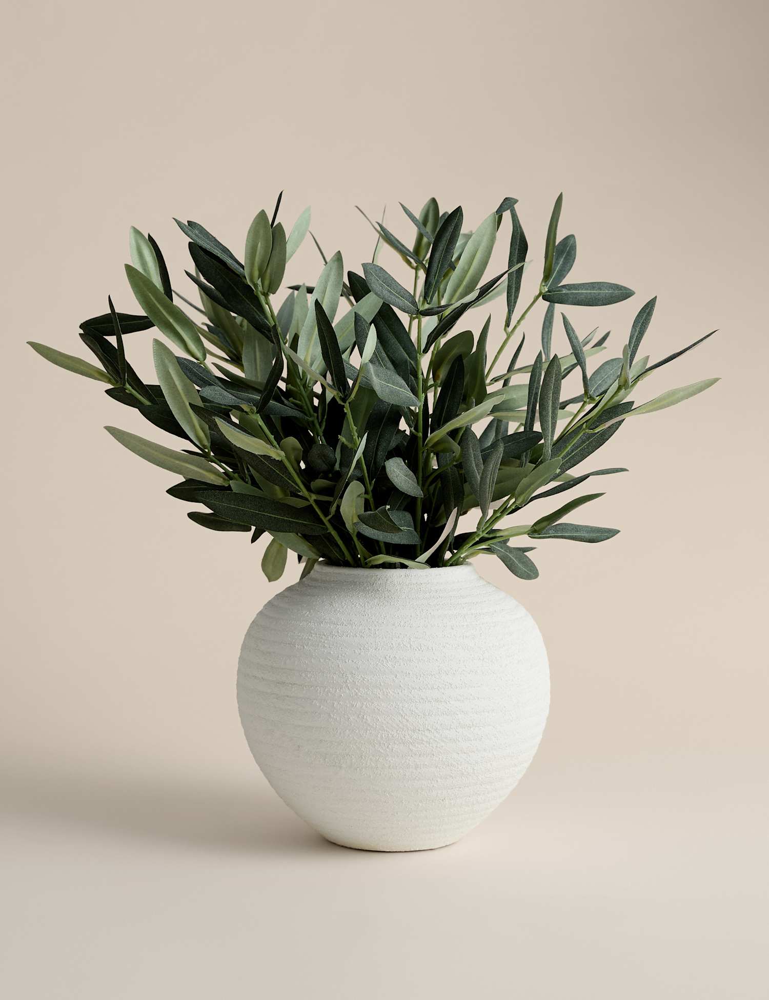 M&S Artificial Olive Stem Arrangement in Ceramic Pot Green
