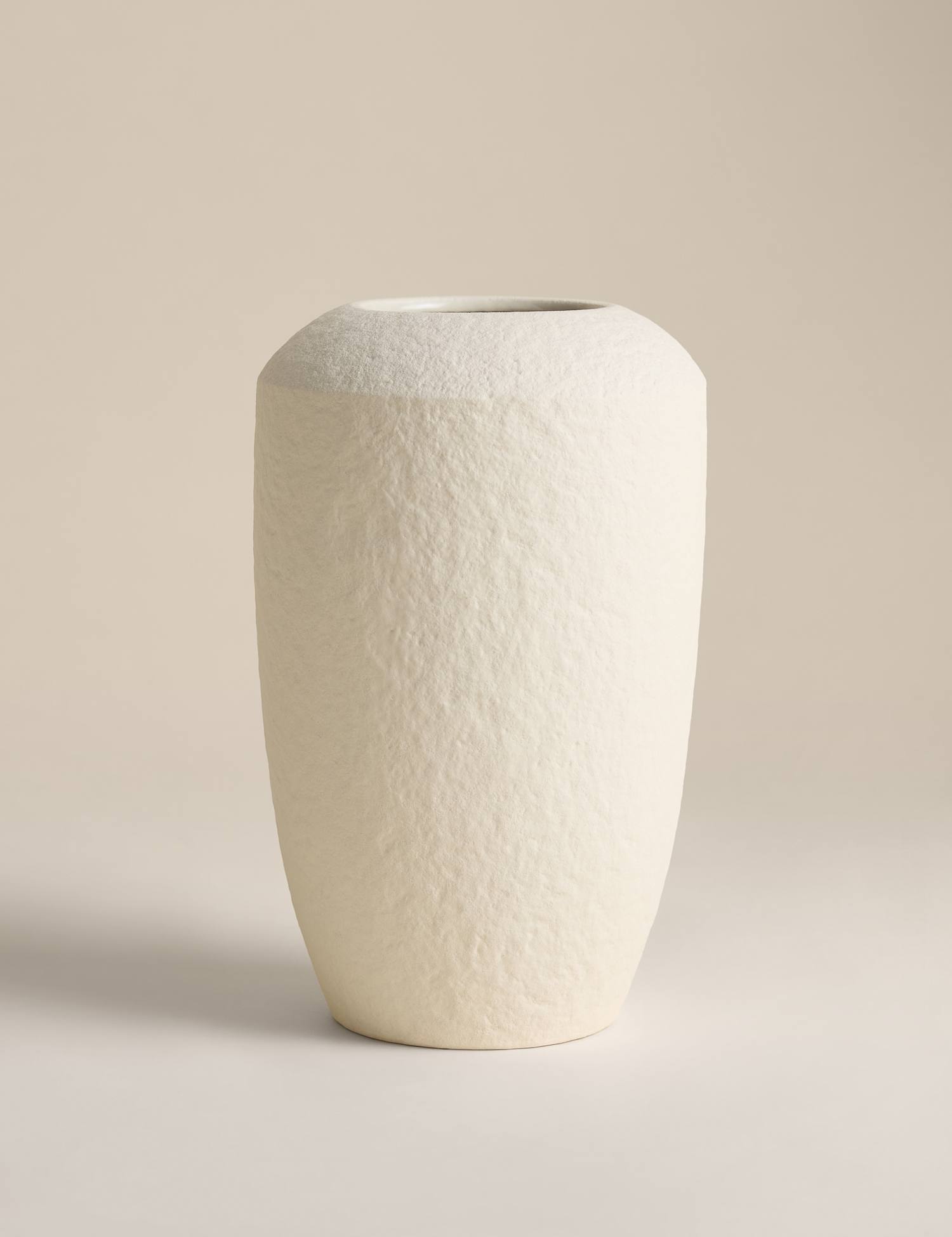 M&S Medium Tapered Ceramic Vase Neutral