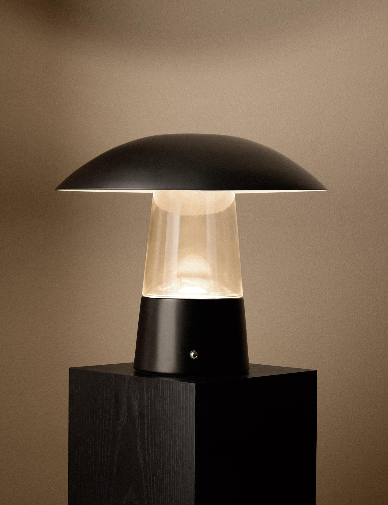 M&S X Kelly Hoppen Kelly Hoppen Metal and Glass Dome Lamp Black