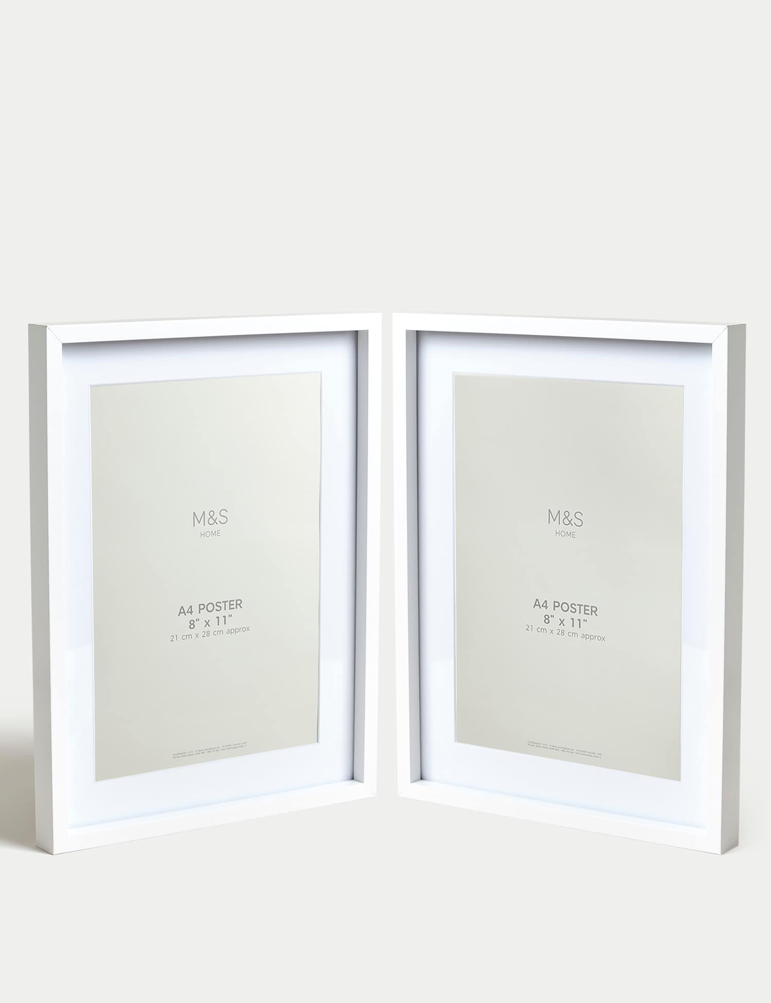 M&S Set of 2 Photo Frames A4 White