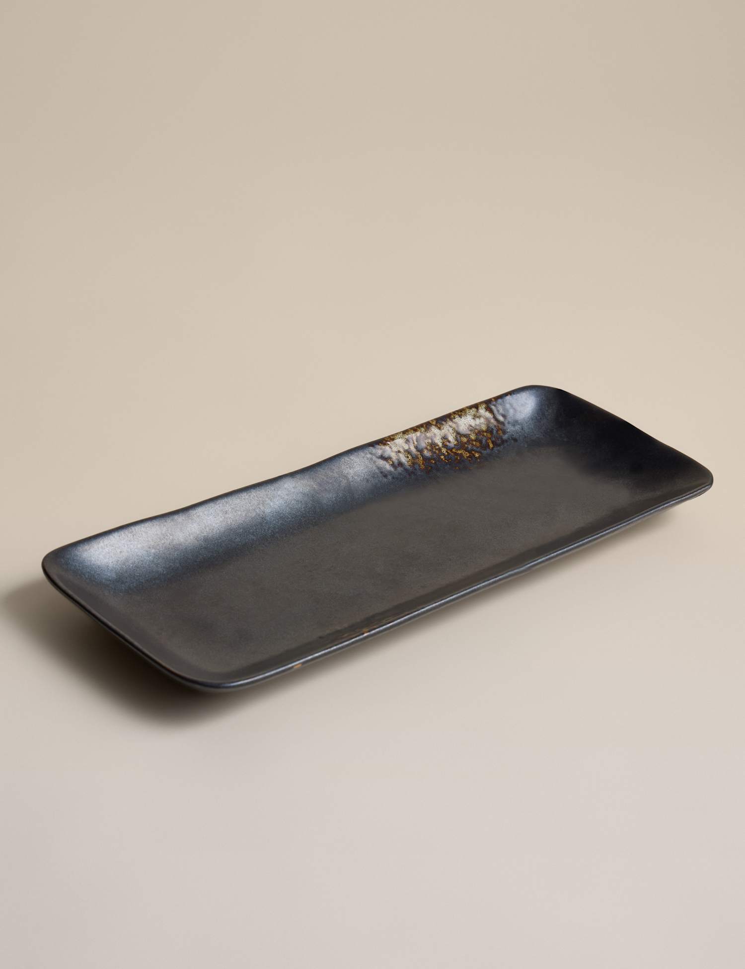 Image of M&S Oxidized Stoneware Rectangular Platter Brown