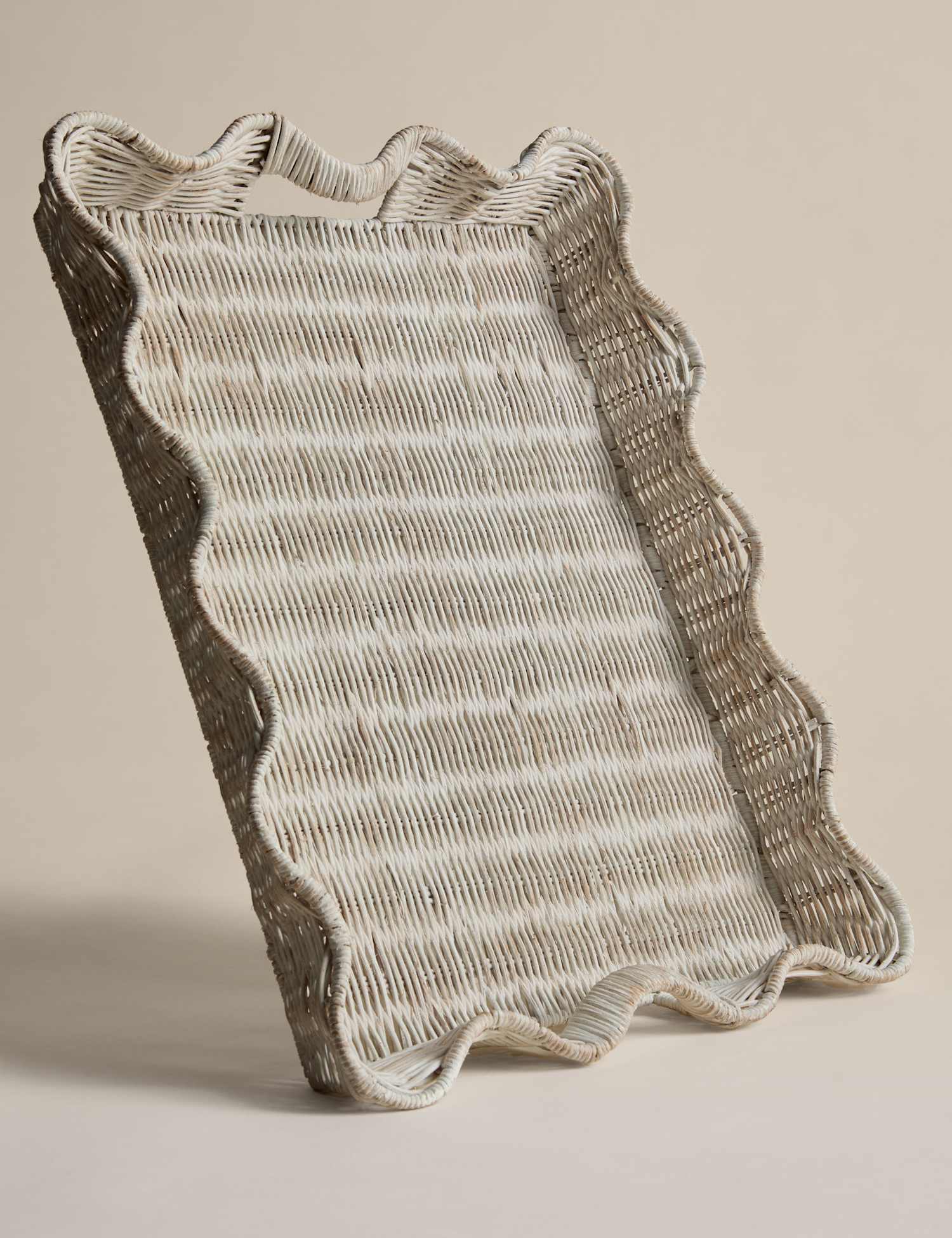 Image of M&S Rattan Scallop Tray Natural