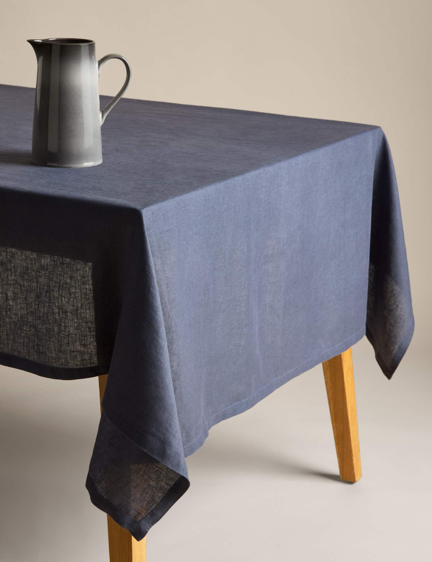 Image of M&S Pure Linen Tablecloth Navy