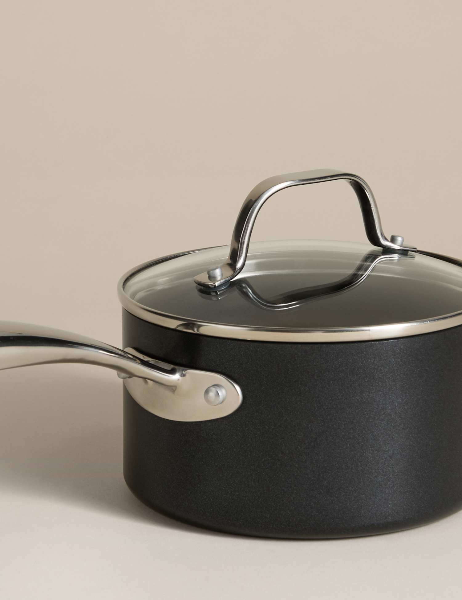 Image of M&S Non-Stick Pro 16cm Saucepan Black