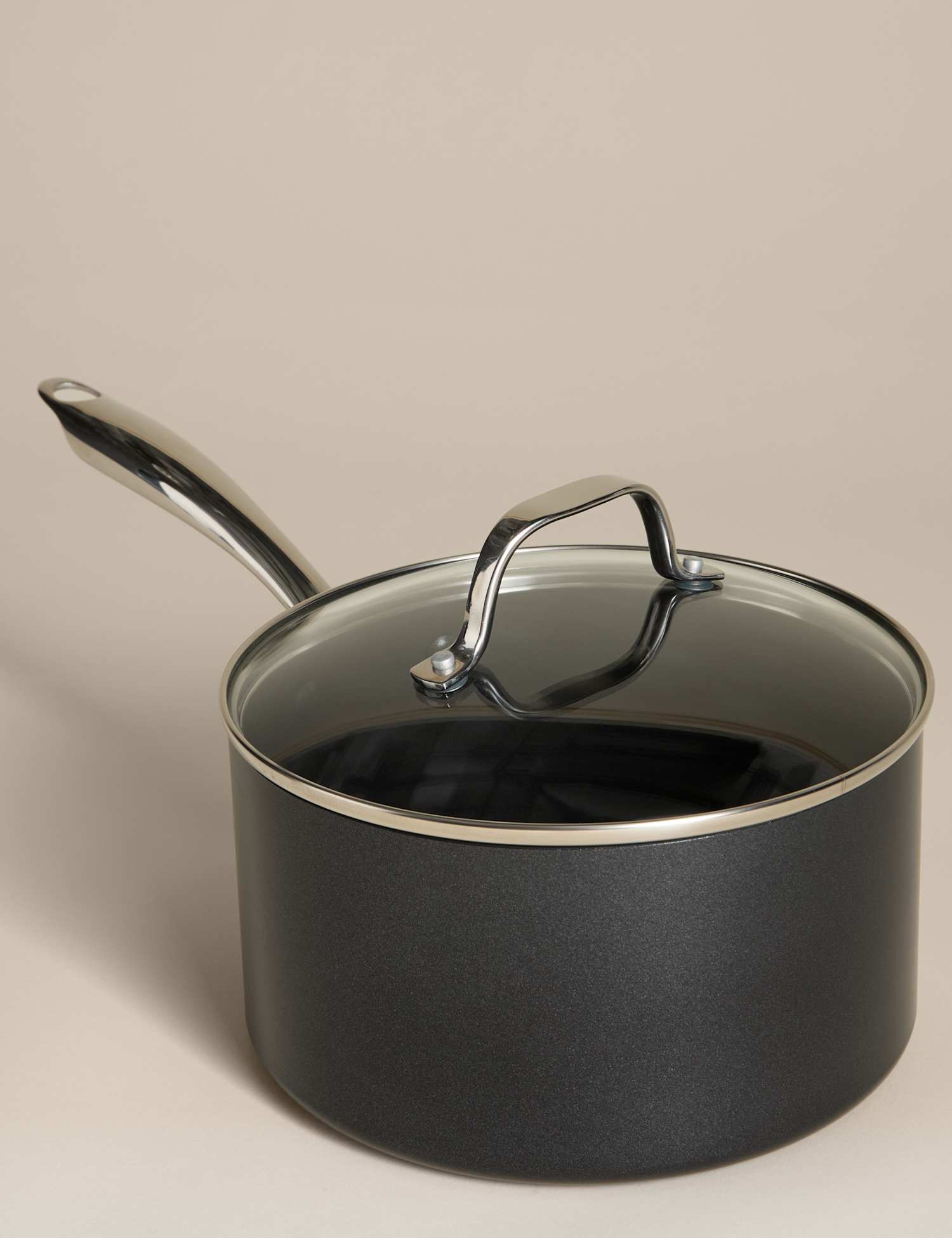 Image of M&S Non-Stick Pro 20cm Saucepan Black