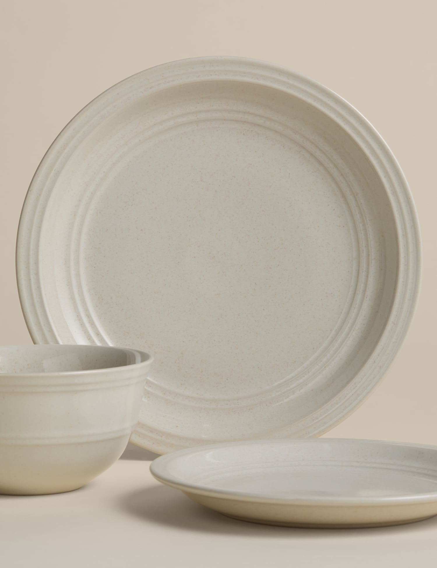 M&S 12 Piece Southwold Stoneware Dinner Set Cream
