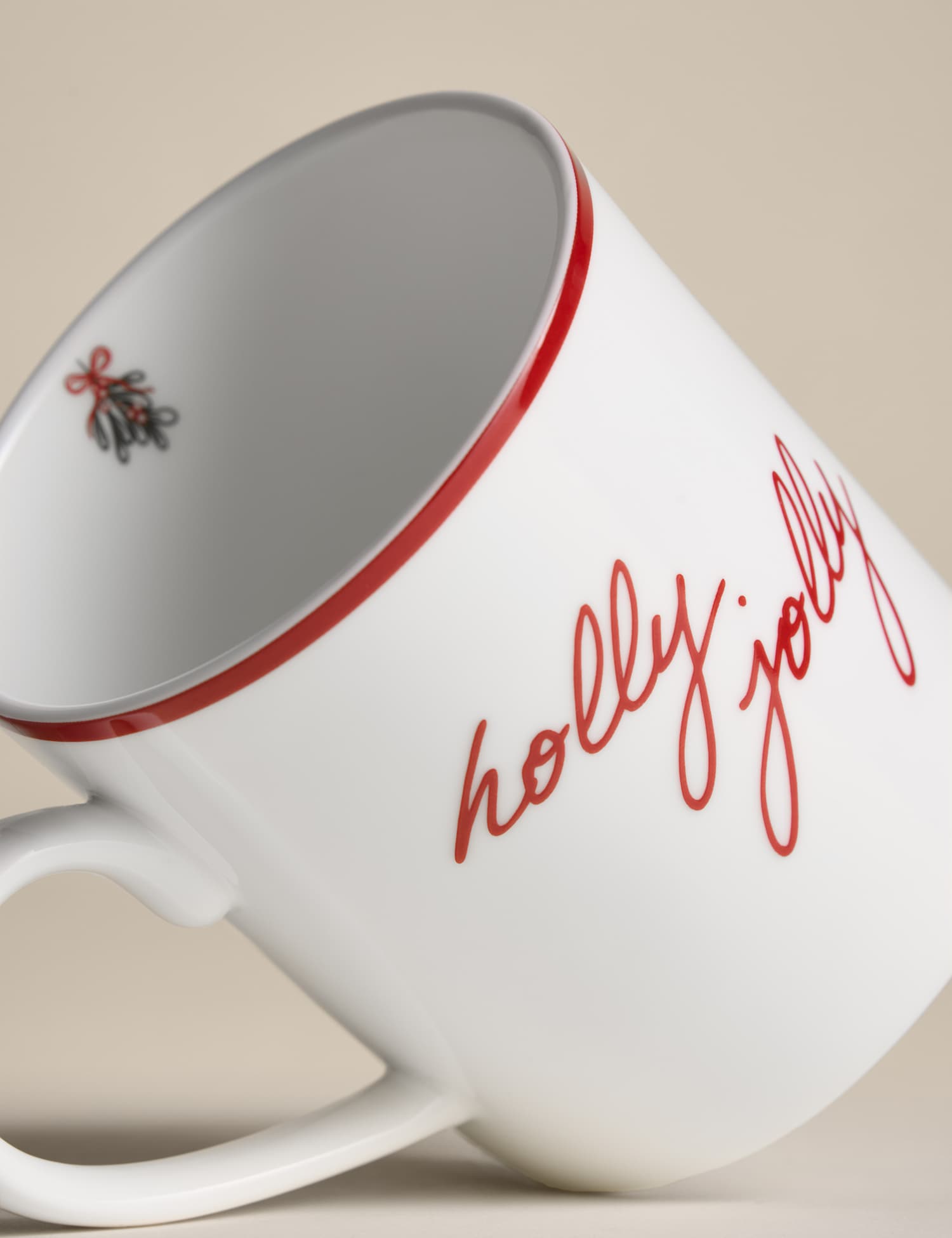 M&S Christmas Bone China Mug White