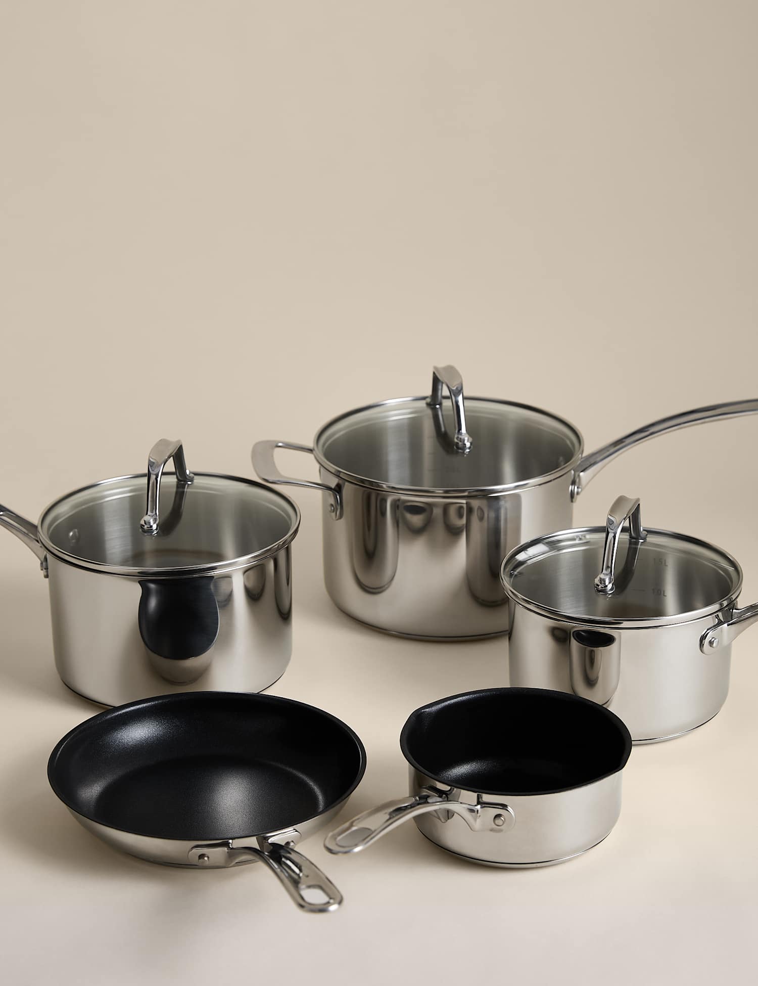 Image of M&S 5 Piece Stainless Steel Pan&hellip;