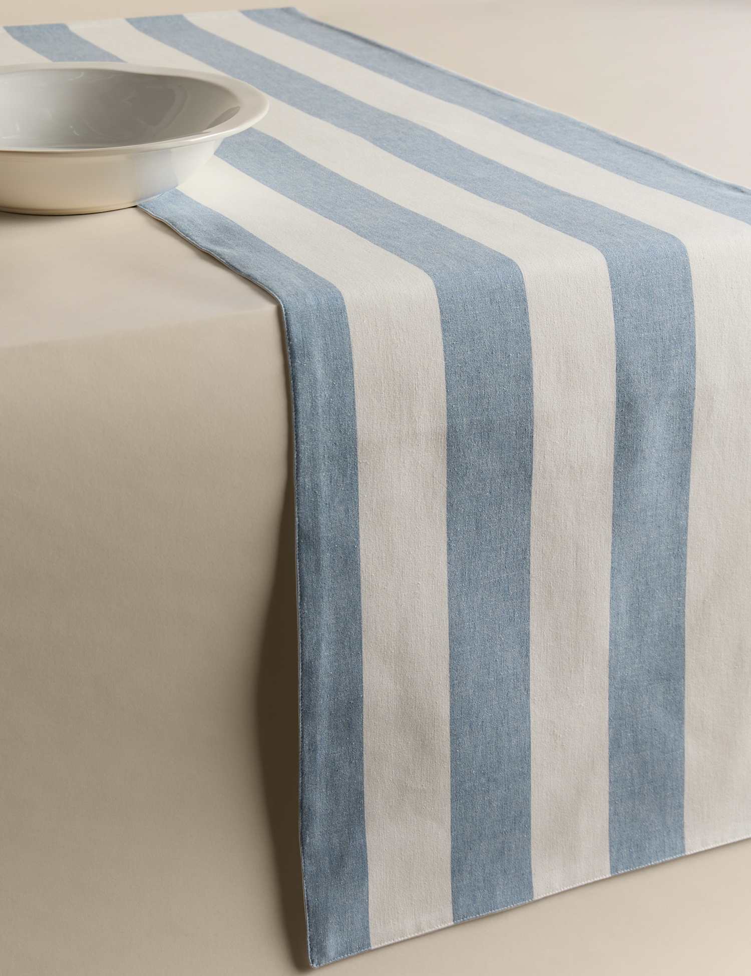 Image of M&S Cotton Rich Striped Table Runner&hellip;