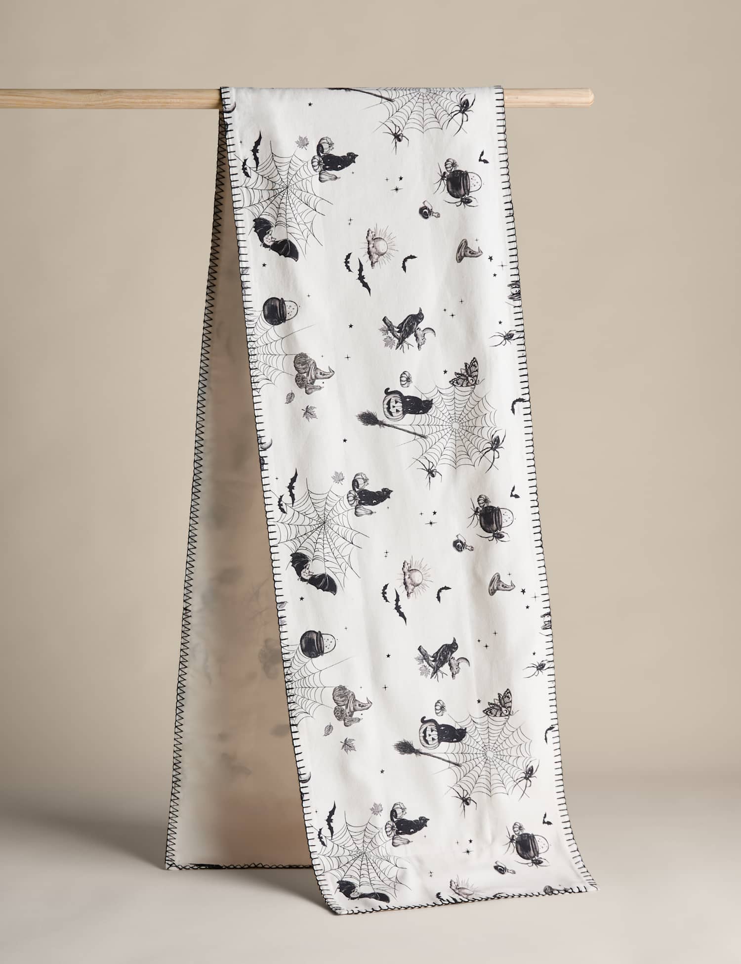 M&S Pure Cotton Halloween Light Up Table Runner White Mix