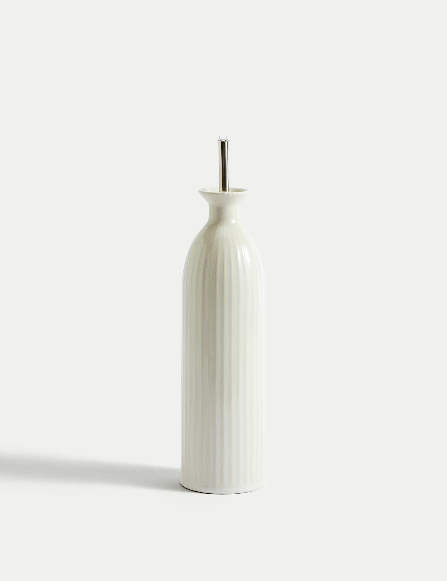 M&S Ribbed Oil & Vinegar Pourer Cream C