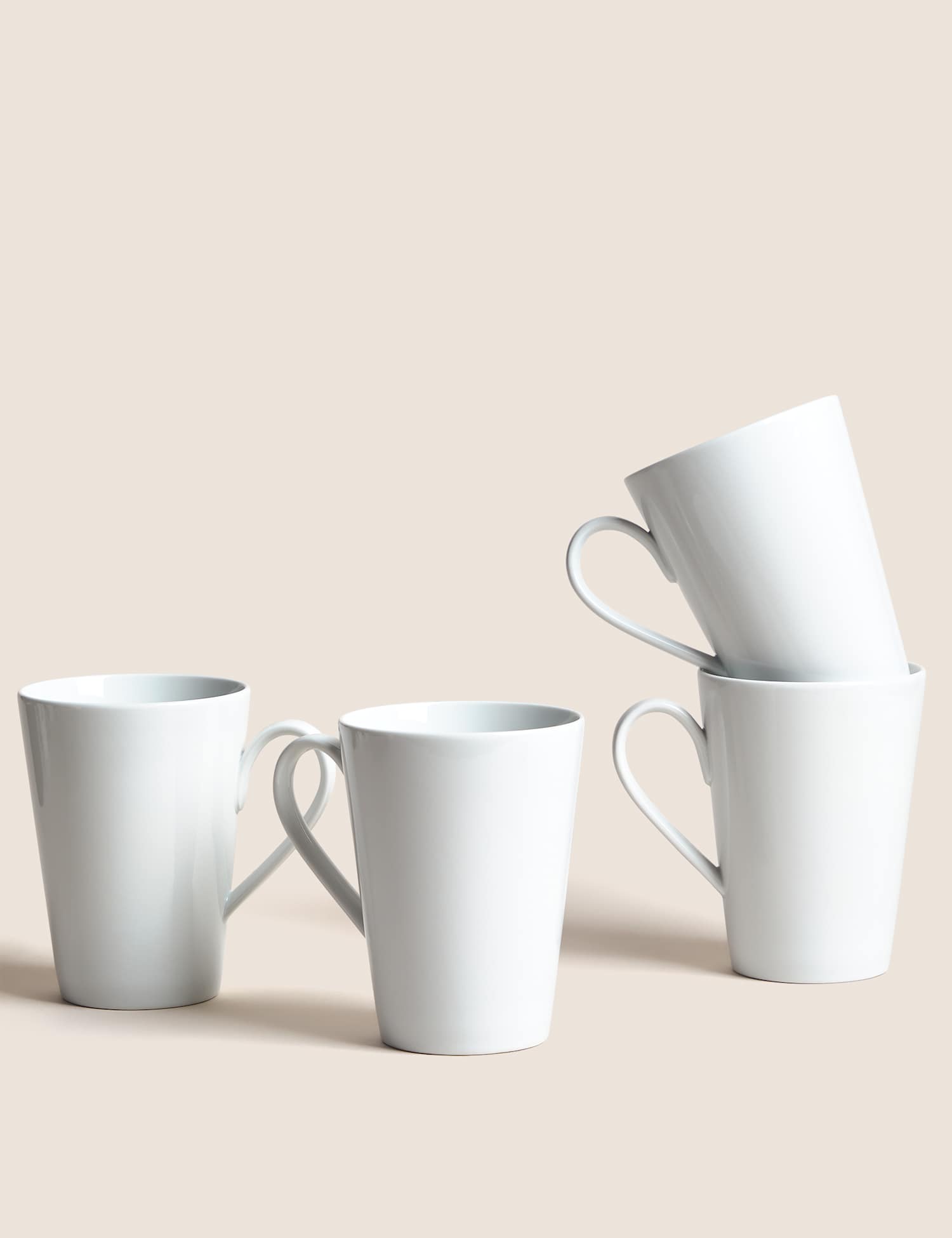 M&S Set of 4 Maxim Latte Mugs White