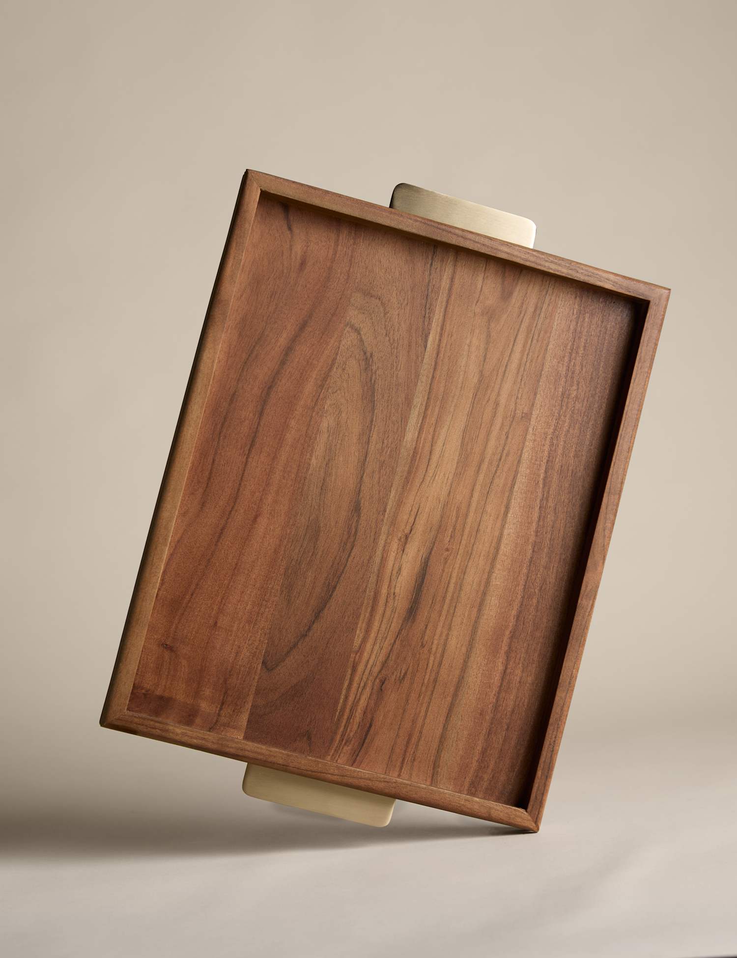 Image of M&S Wooded Ribbed Tray Natural