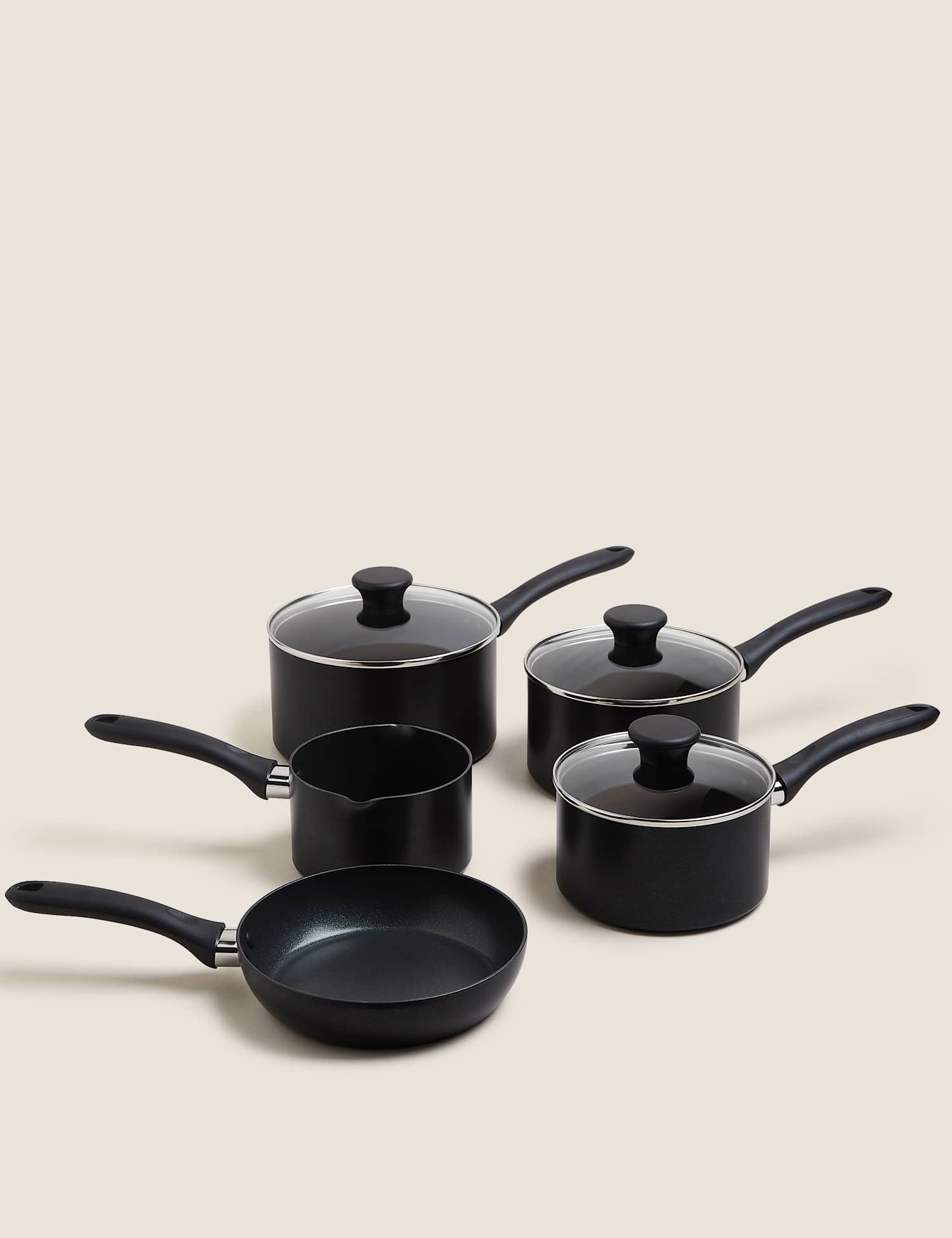 Image of M&S 5 Piece Black Aluminium Non&hellip;
