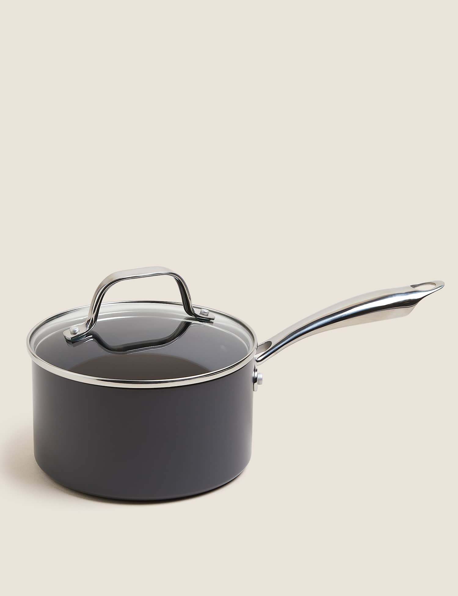 Image of M&S Hard Anodised 16cm Saucepan Black&hellip;