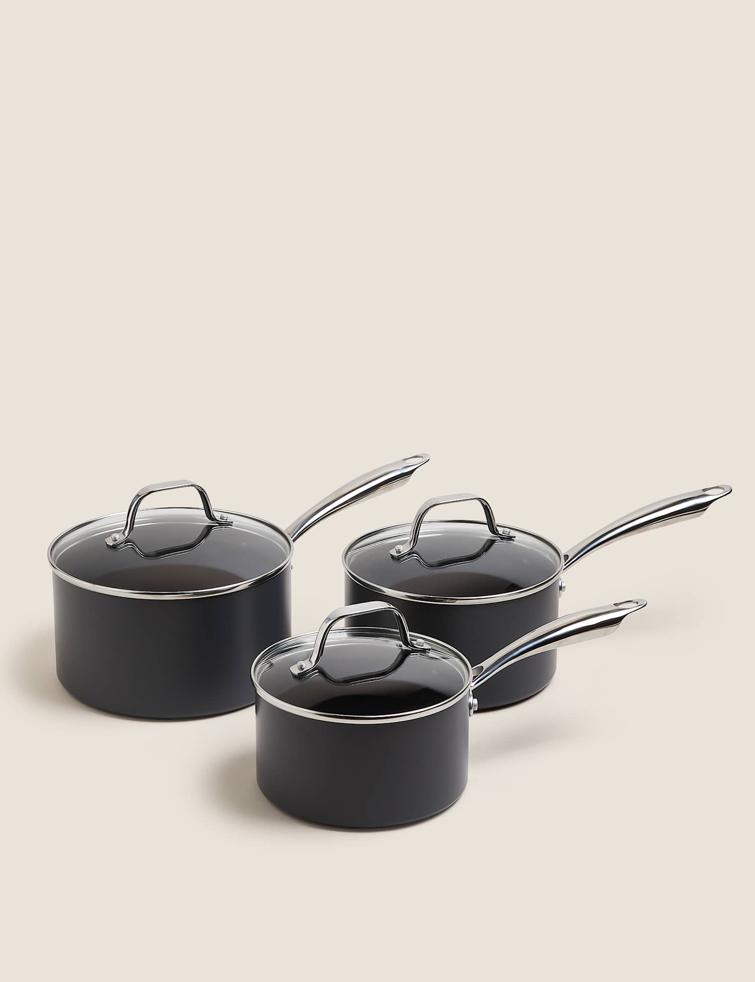 Image of M&S 3 Piece Hard Anodised Pan&hellip;