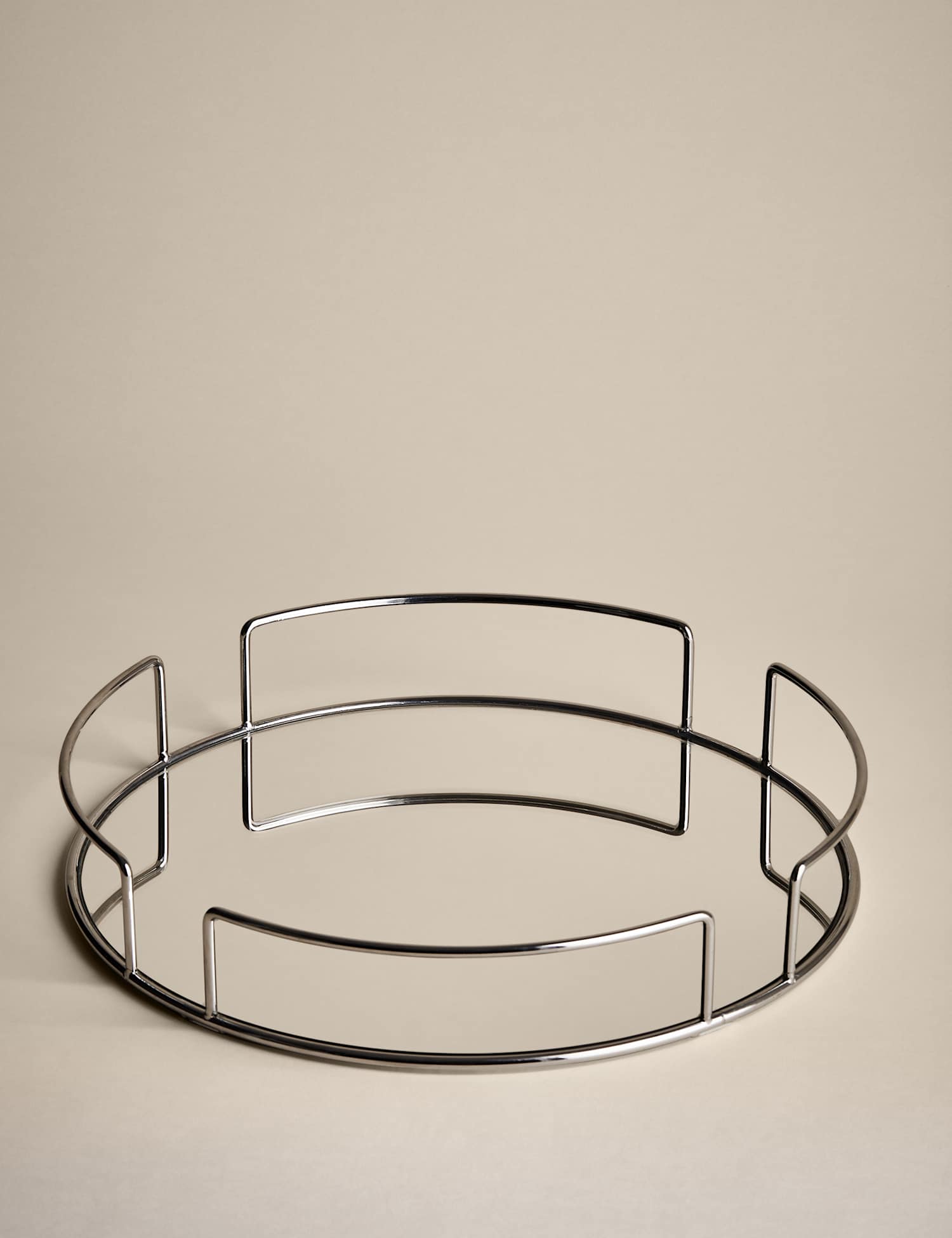 Image of M&S Mirrored Round Tray Silver