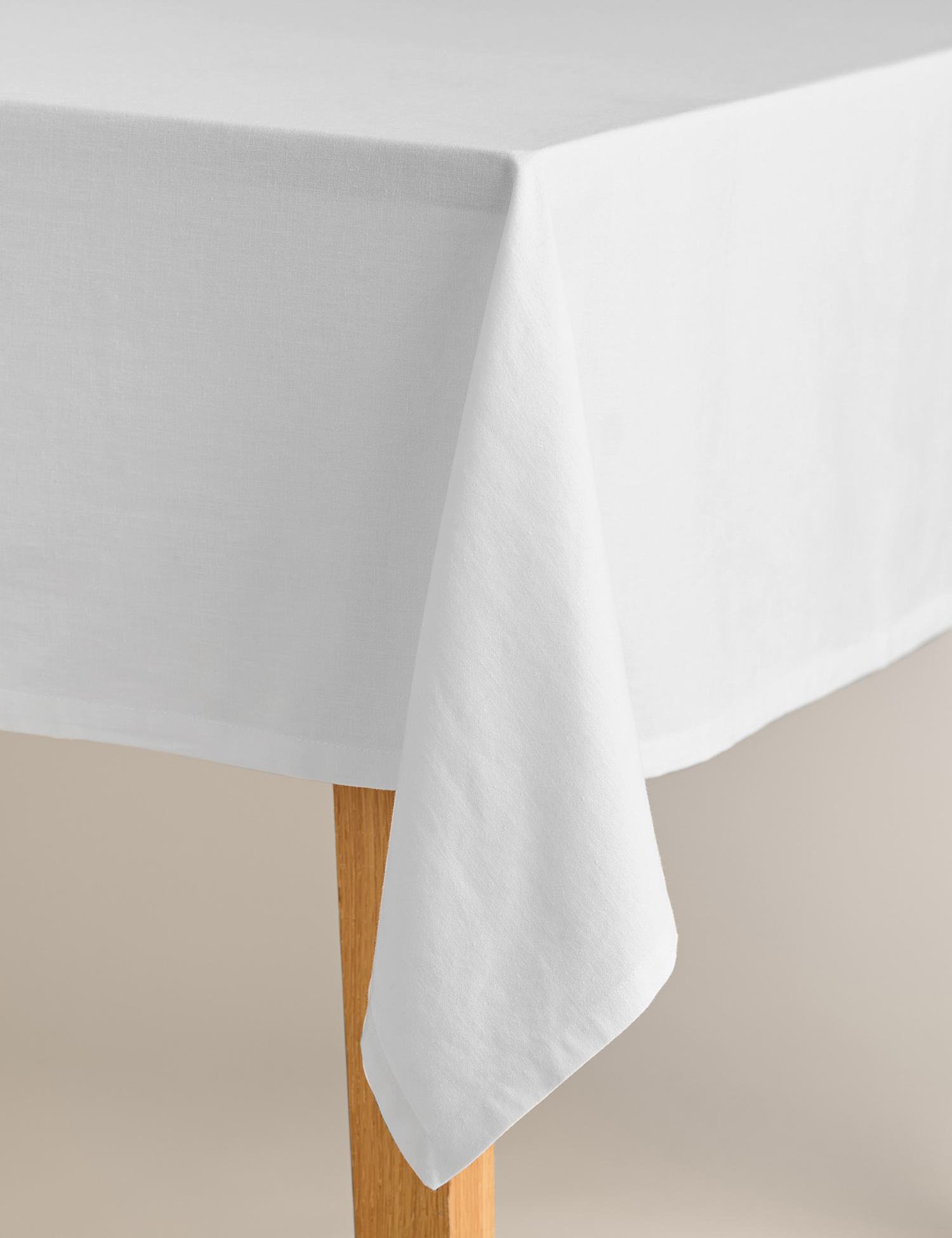 Image of M&S Cotton with Linen Tablecloth White&hellip;