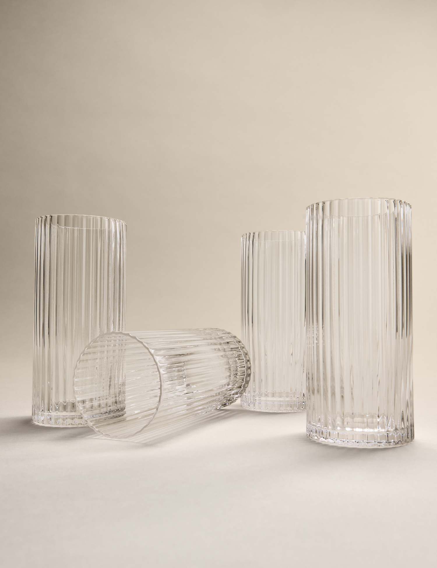 M&S Set of 4 Celine Ribbed Hi Ball Glasses