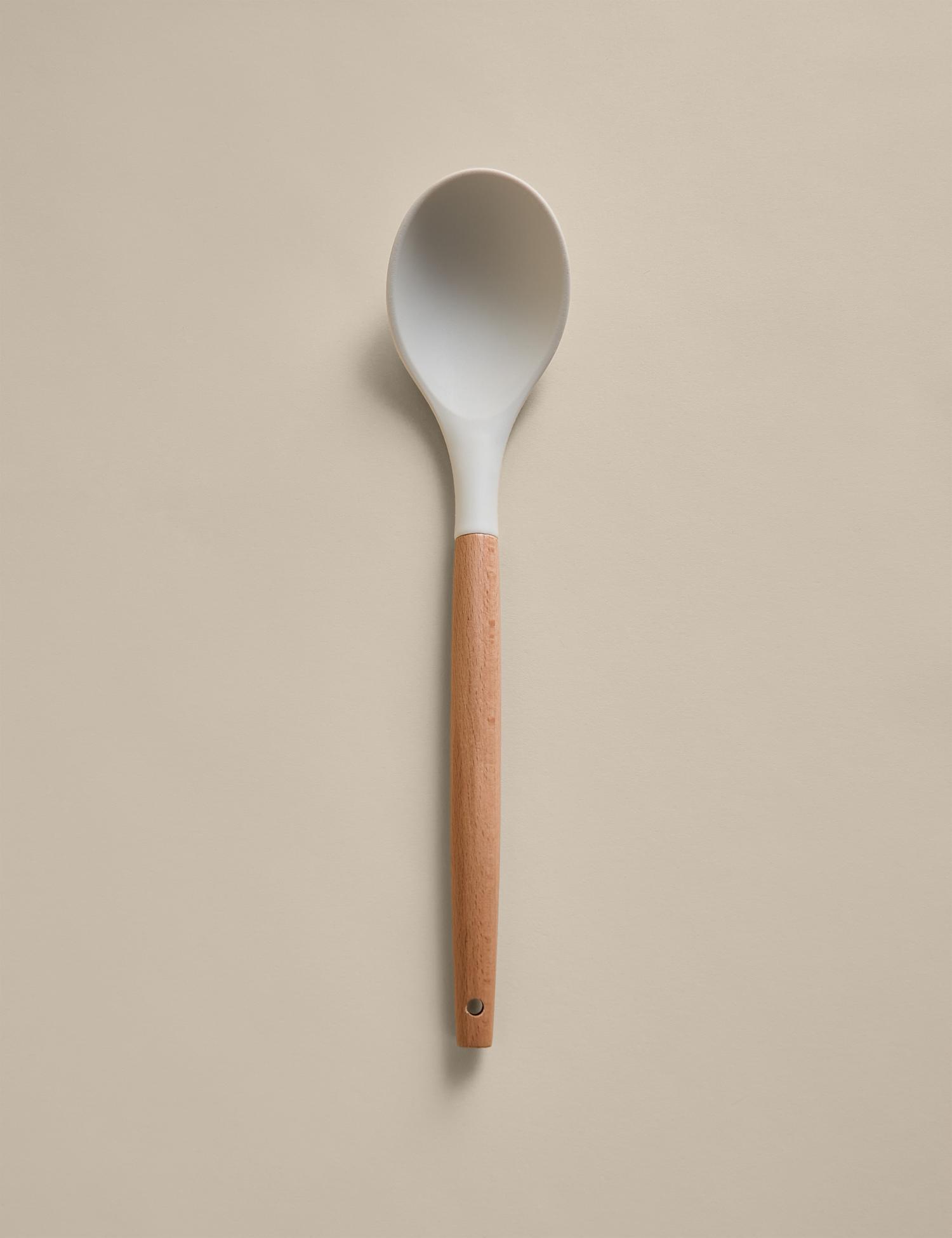 Image of M&S Silicone and Wood Solid Spoon&hellip;