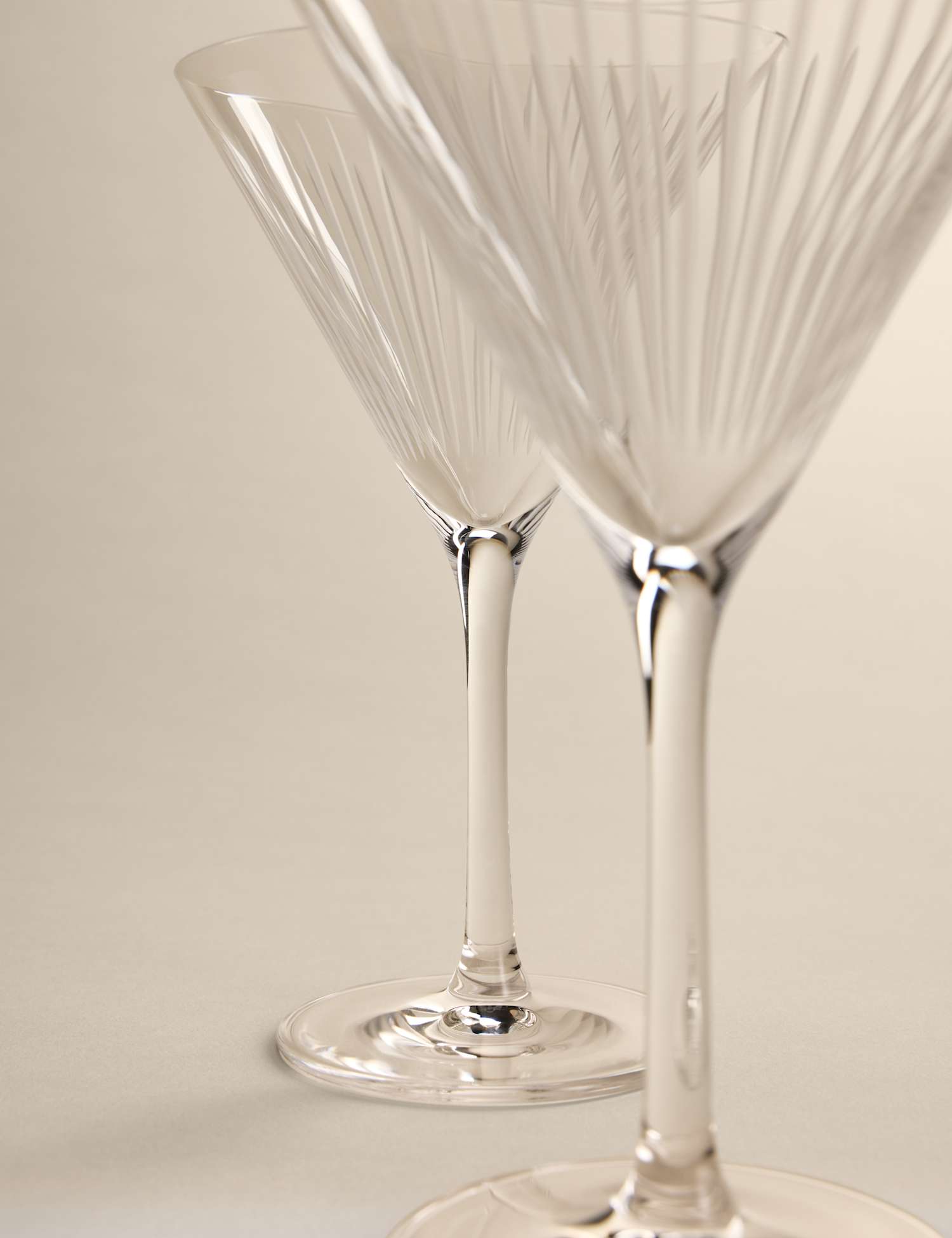 M&S Set of 2 Crystal Dishwasher Safe Martini Glasses Clear