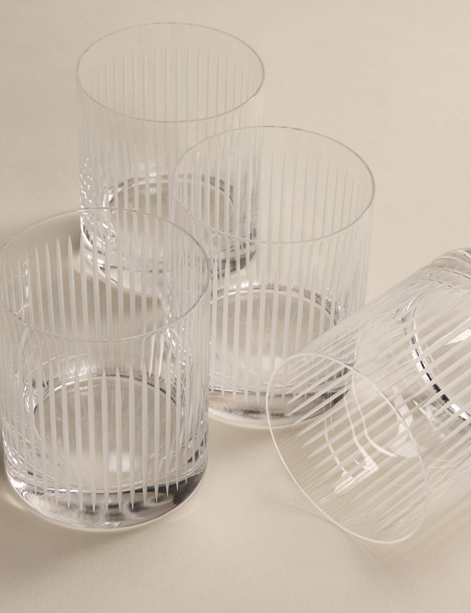M&S Set of 4 Marais Crystal Tumblers Clear