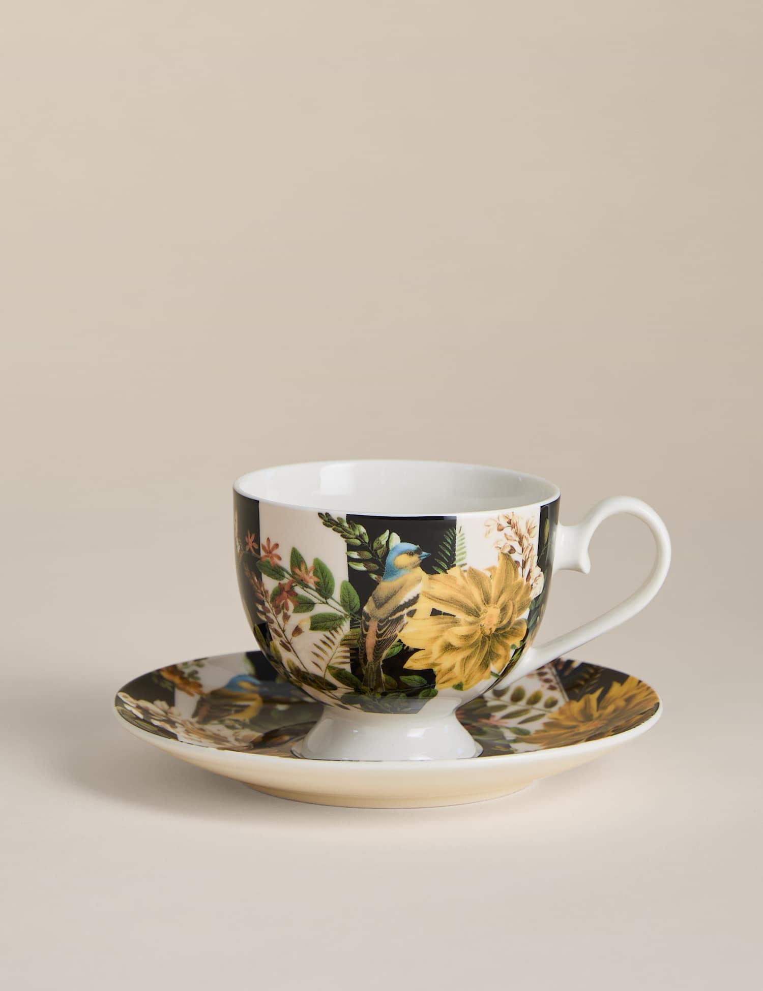 Image of M&S Striped Floral Cup & Saucer&hellip;