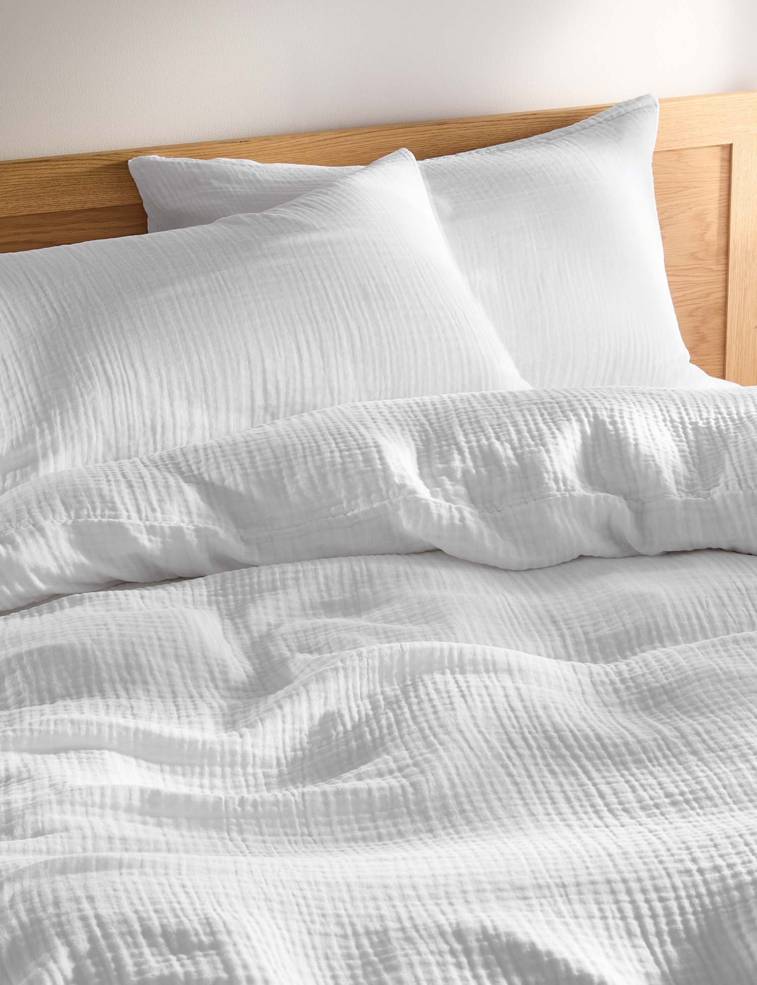 M&S Pure Cotton Muslin Bedding Set White