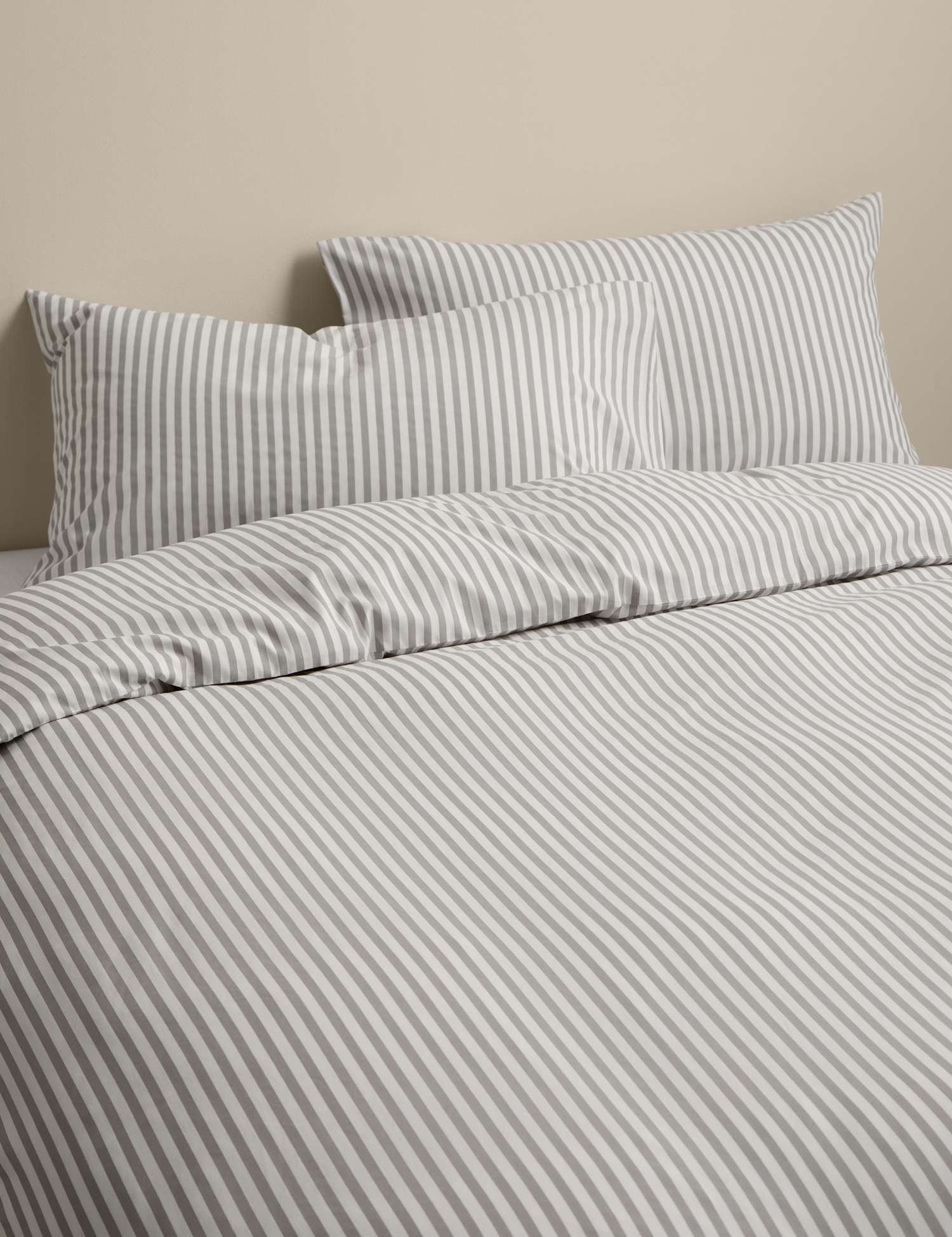 M&S Cotton Blend Simple Stripe Bedding Set Marble