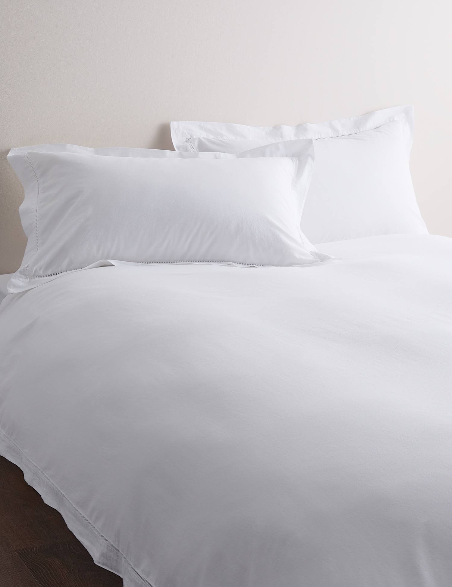 M&S Pure Cotton Ladder Stich Bedding Set White