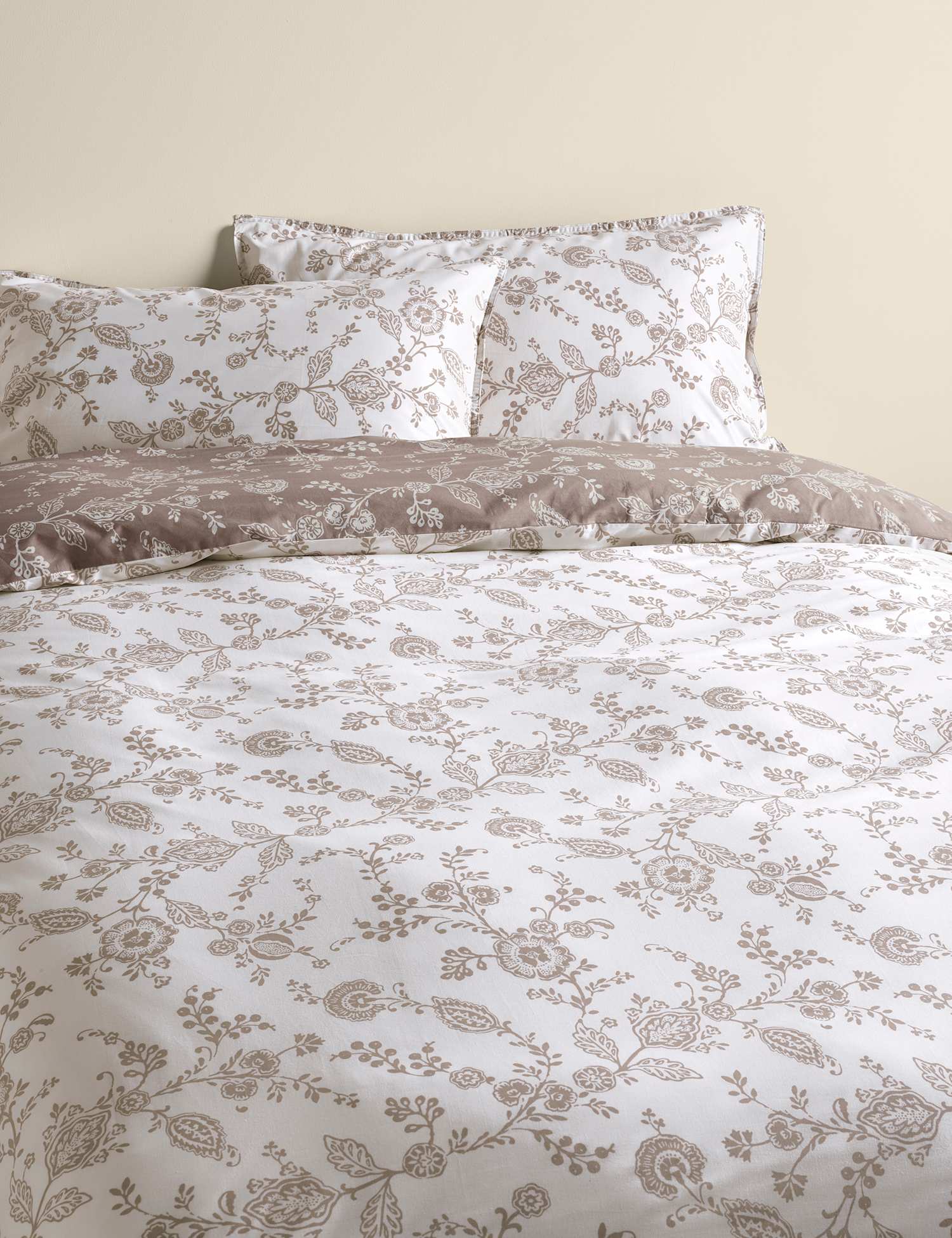 M&S Cotton Rich Reversible Floral Bedding Set Linen