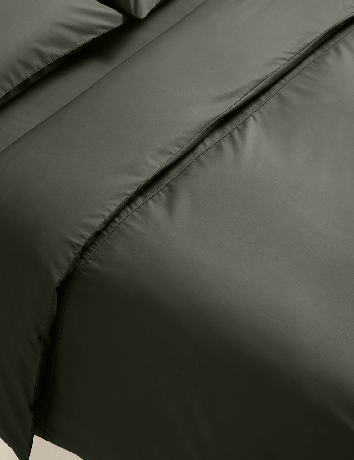 M&S Egyptian Cotton 230 Thread Count Crisp Duvet Cover Forest Green
